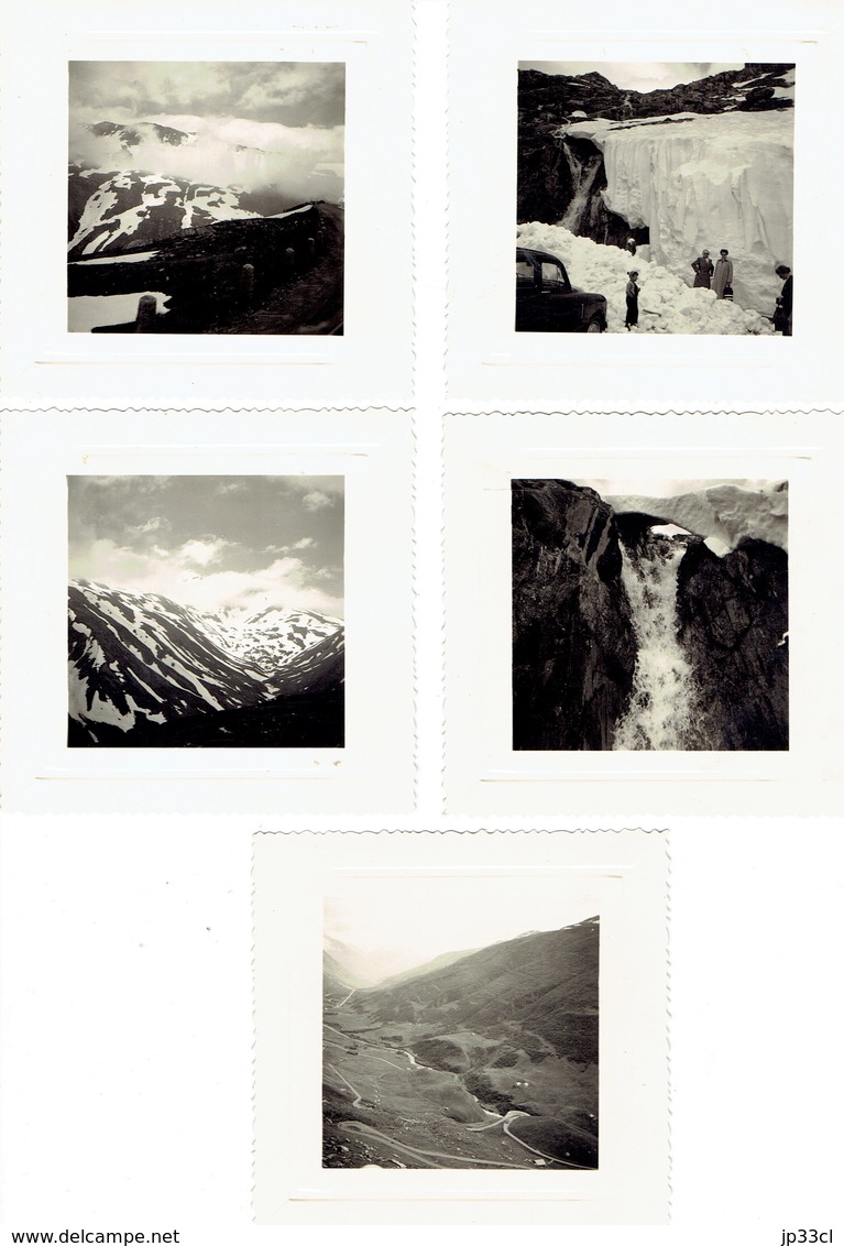 Collection De 23 Photos Prises Lors D'un Voyage à La Furka Et Au Glacier Du Rhône Fin Des Années 1950 Avec Les Négatifs - Lugares