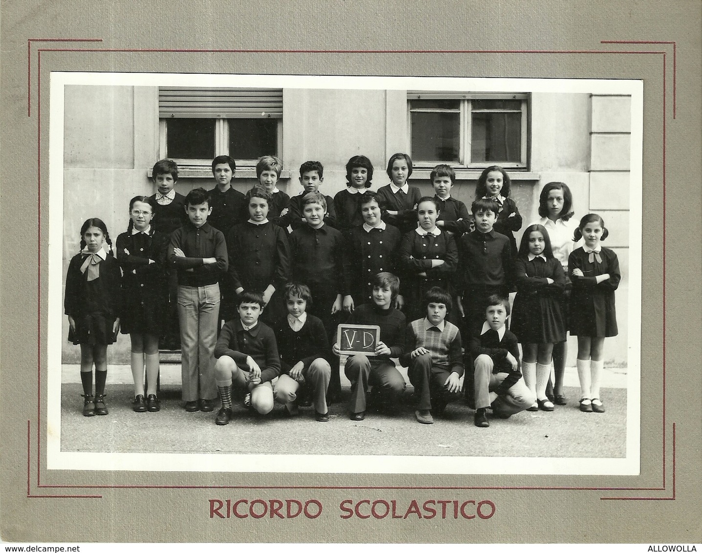 3979 "RICORDO SCOLASTICO -V-D -  LUOGO ED ANNO IMPRECISATI" FOTO ORIGINALE - Persone Identificate