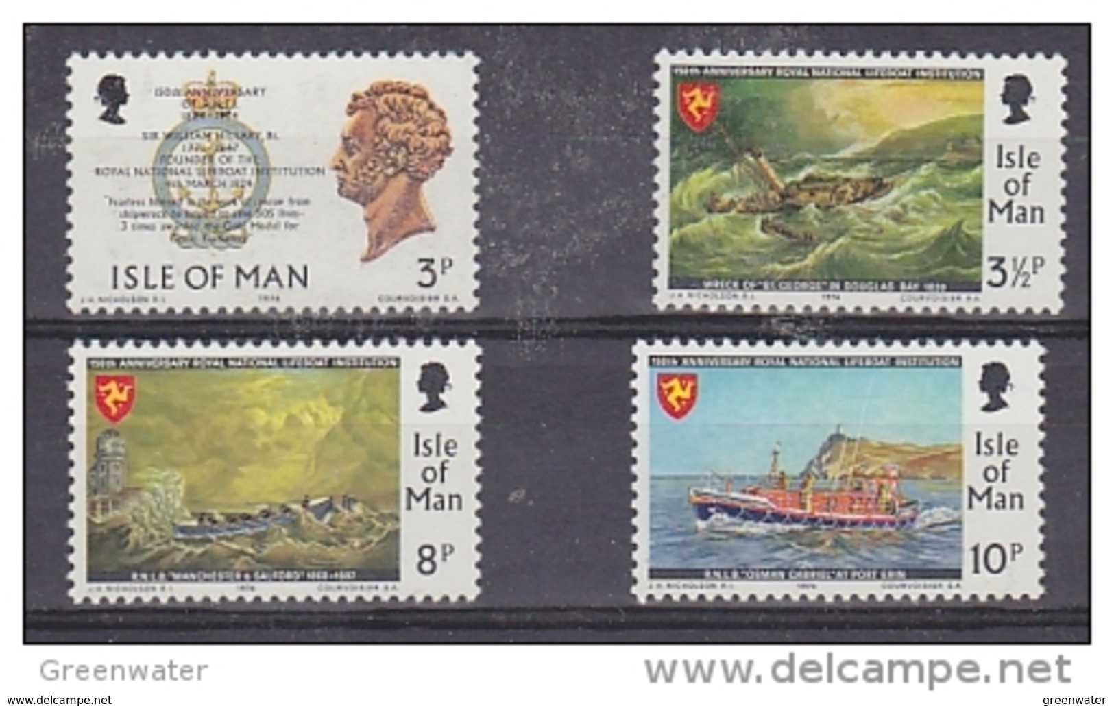 Isle Of Man 1974 RNI Lifeboat 4v ** Mnh (42913C) - Man (Eiland)