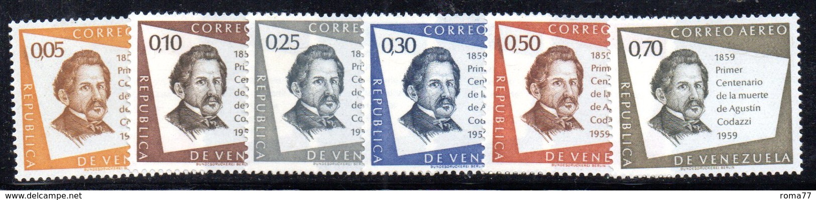 CI1239 - VENEZUELA 1960, Posta Aerea Serie Yvert N. 707/712  ***  MNH . Codazzi - Venezuela