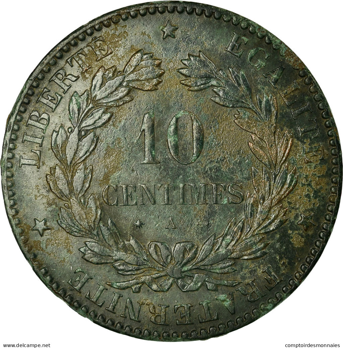 Monnaie, France, Cérès, 10 Centimes, 1873, Paris, TB+, Bronze, Gadoury:265a - D. 10 Centimes