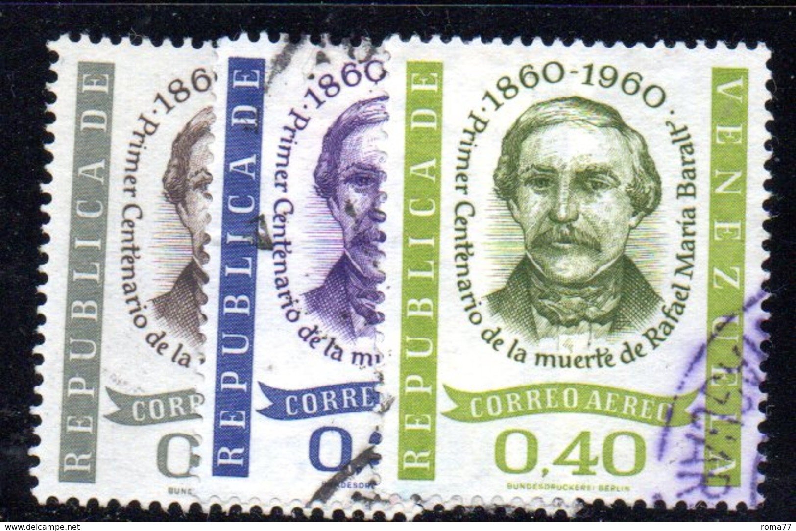 CI1244 - VENEZUELA 1961, Posta Aerea Serie Yvert N. 736/738  Usata. Baralt - Venezuela