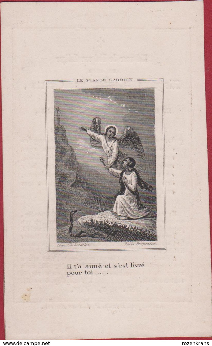 Geerts Hemixem 1849 Chez Letaille Paris St Ange Gardien Santini Canivet Zeer Oud Doodsprentje Bidprentje Image Mortuaire - Hemiksem