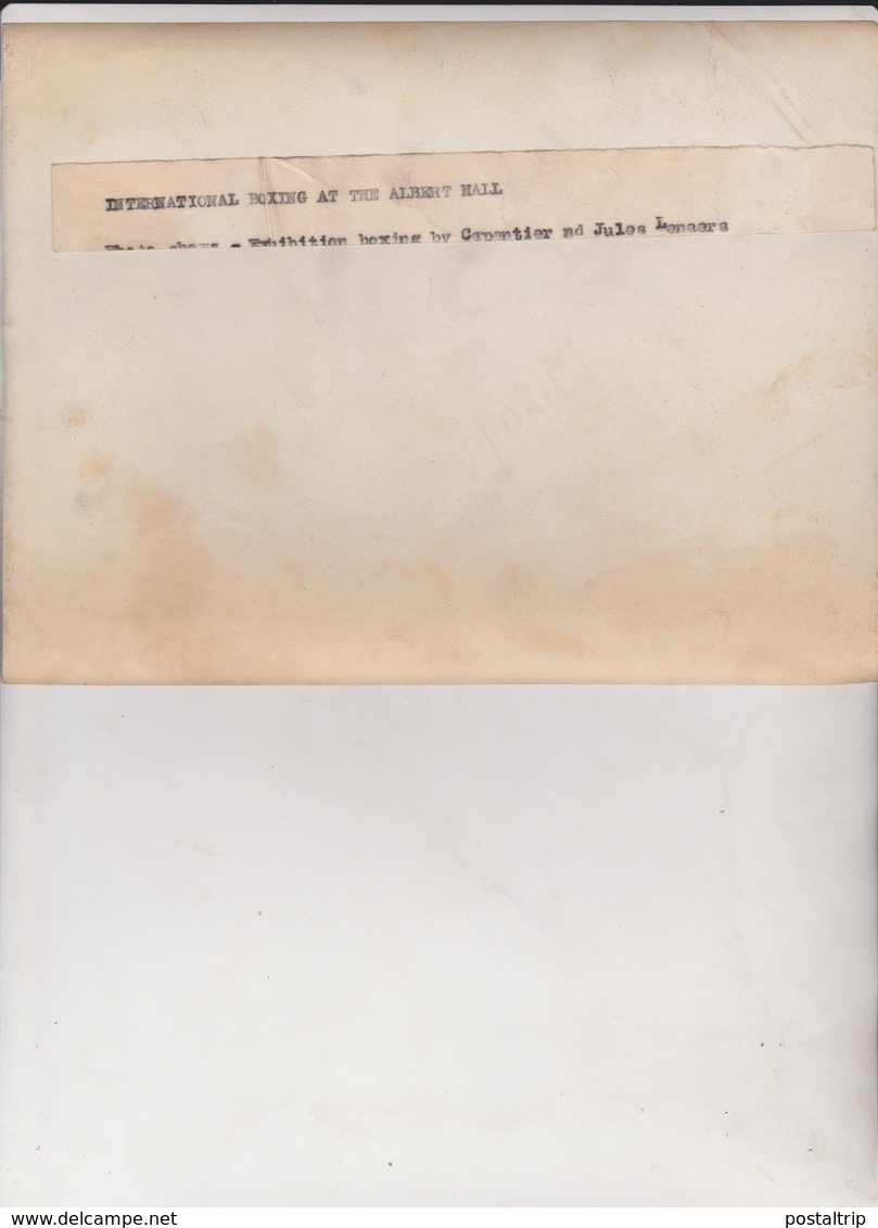 BOXING BOXEO INTERNATIONAL THE ALBERT HALL CARPENTIER AND JULES LENAERS 21*16 CM Fonds Victor FORBIN 1864-1947 - Deportes