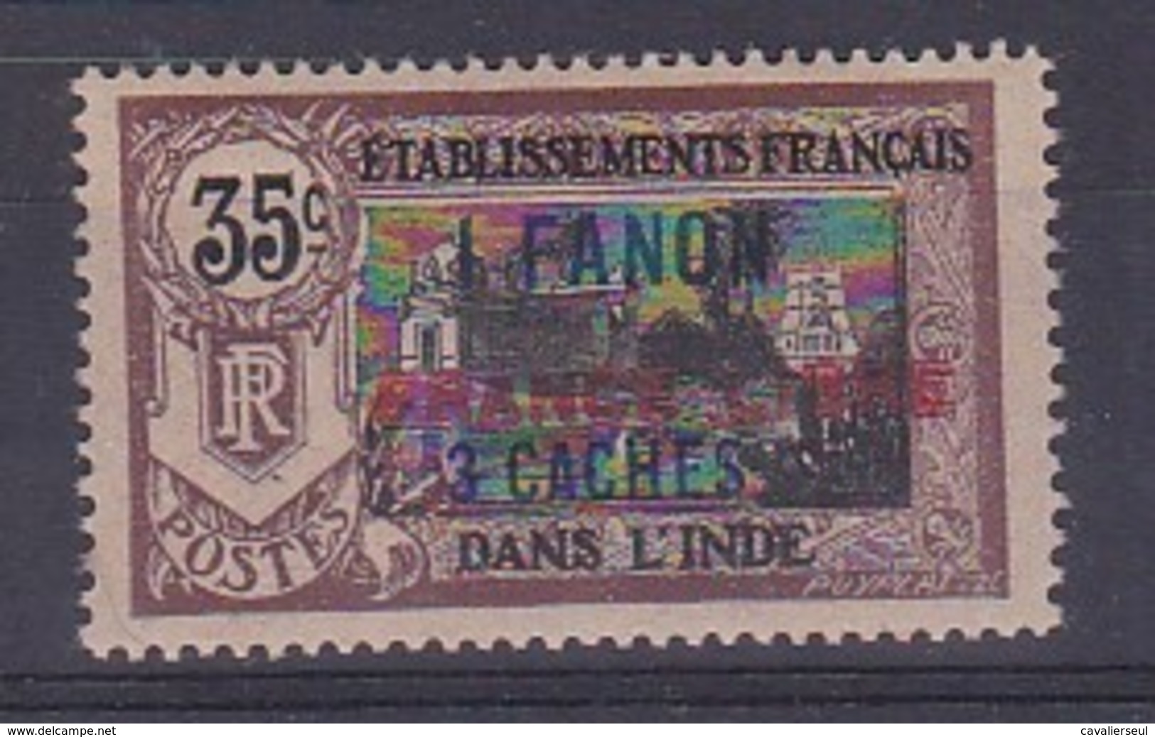 ETABLISSEMENTS FRANCAIS DANS L'INDE N°130*  Surchargé " FRANCE LIBRE" - Neufs