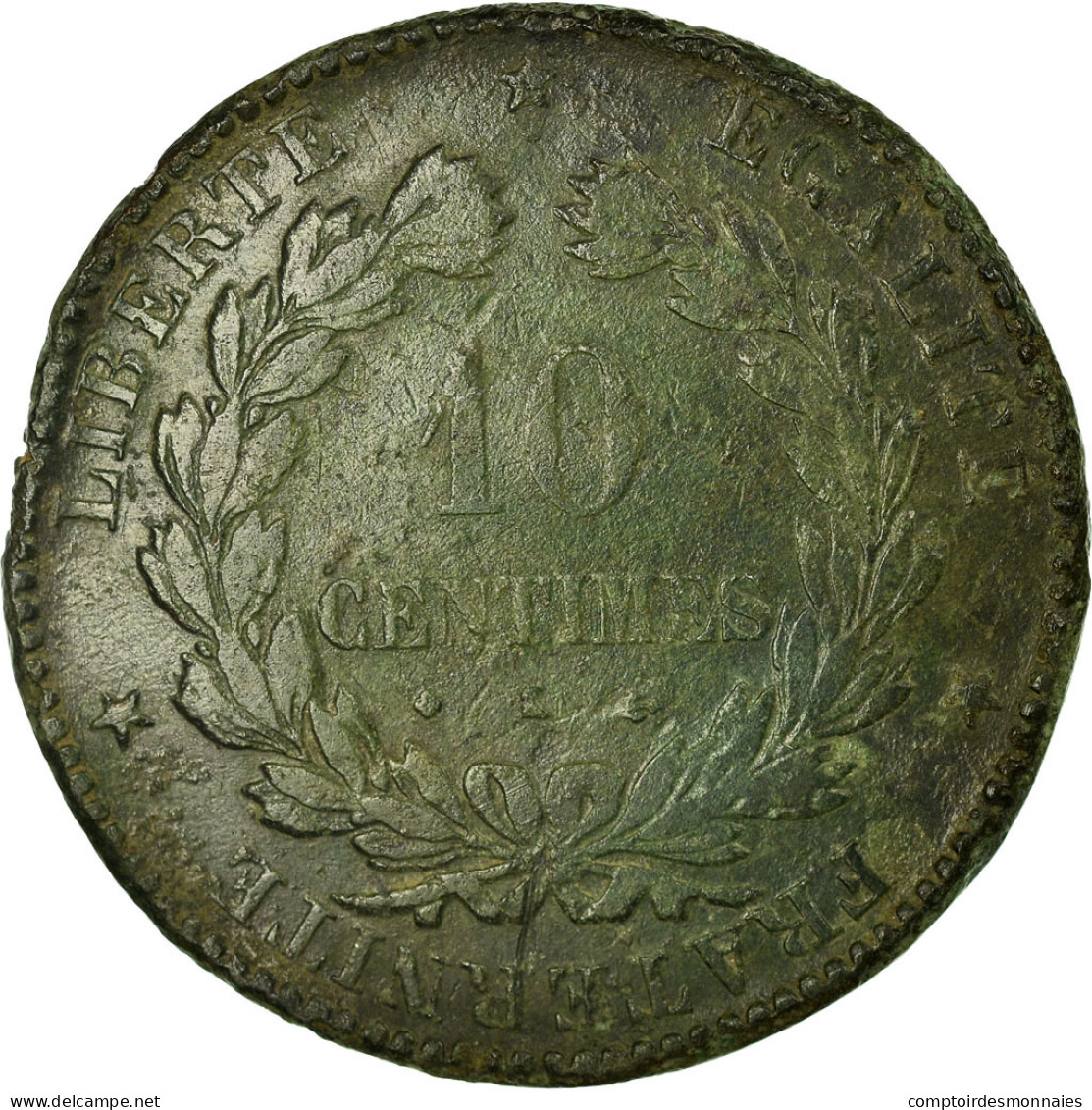 Monnaie, France, Cérès, 10 Centimes, 1874, Bordeaux, TB, Bronze, Gadoury:265a - D. 10 Centimes