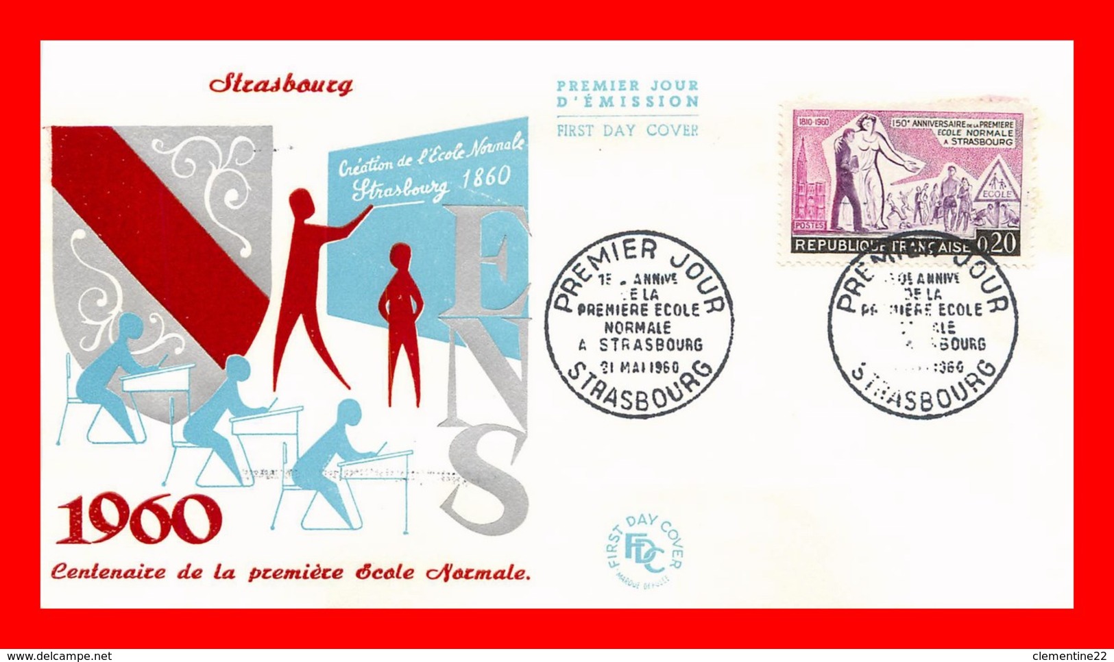 Enveloppe FDC 1er Jour *  Strasbourg  *  21 Mai 1960 - 1960-1969