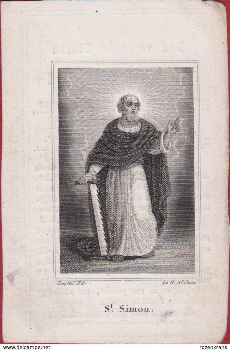 Verbeeck Van Regemortel Hemixem 1835 Saint Simon Holy Santini Canivet Zeer Oud Doodsprentje Bidprentje Image Mortuaire - Hemiksem