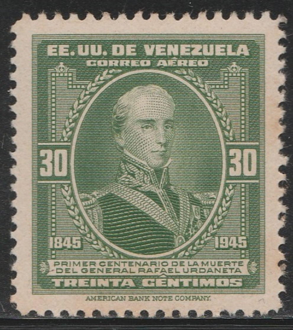 Venezuela 1946 - C217, 30cta - AIR MAIL - Death Cent Of  Rafael Urdaneta - MNH - Venezuela