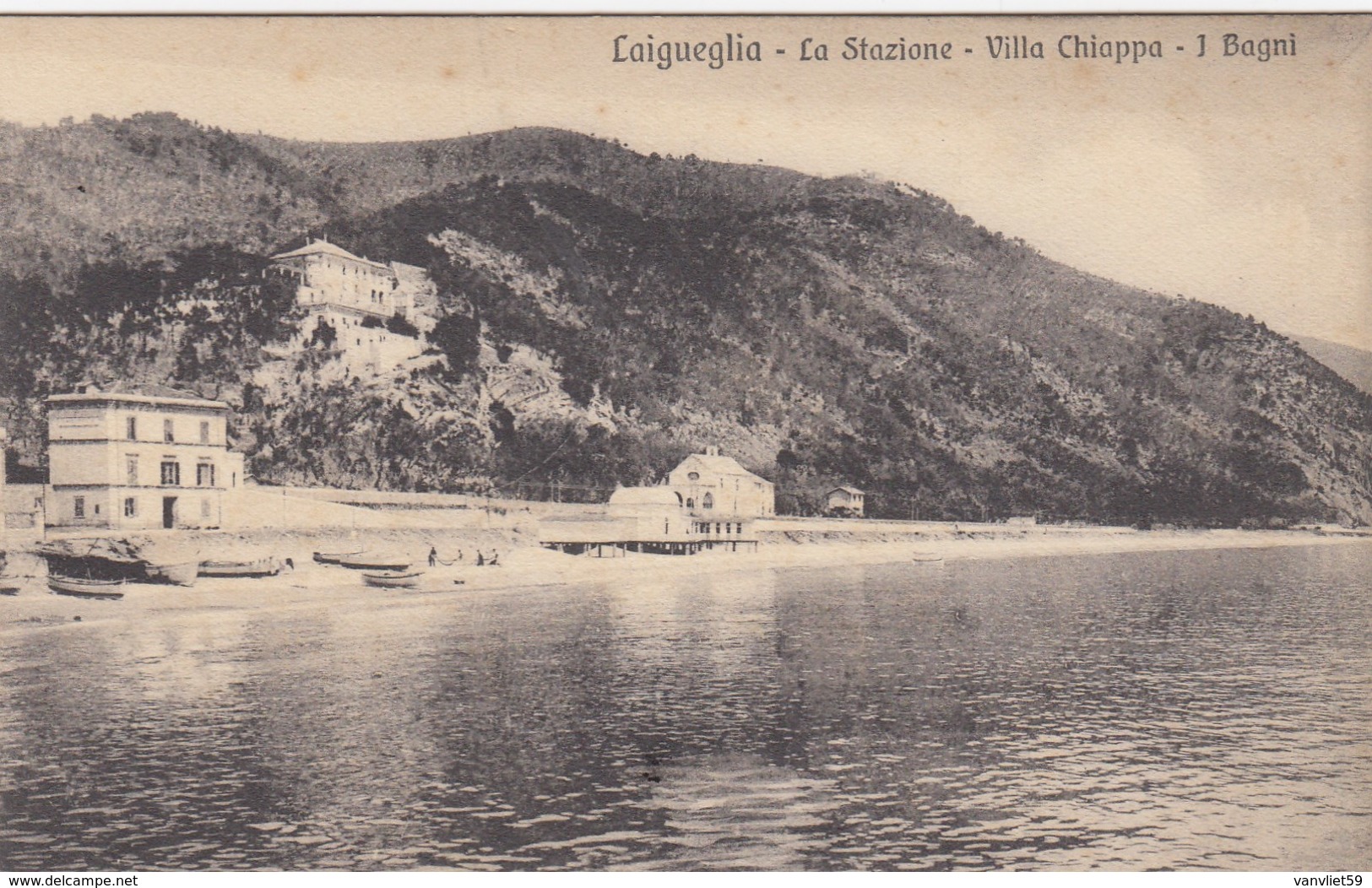 LAIGUEGLIA-SAVONA-LA STAZIONE-VILLA CHIAPPA-I BAGNI-CARTOLINA NON VIAGGIATA -ANNO 1910-1920 - Savona