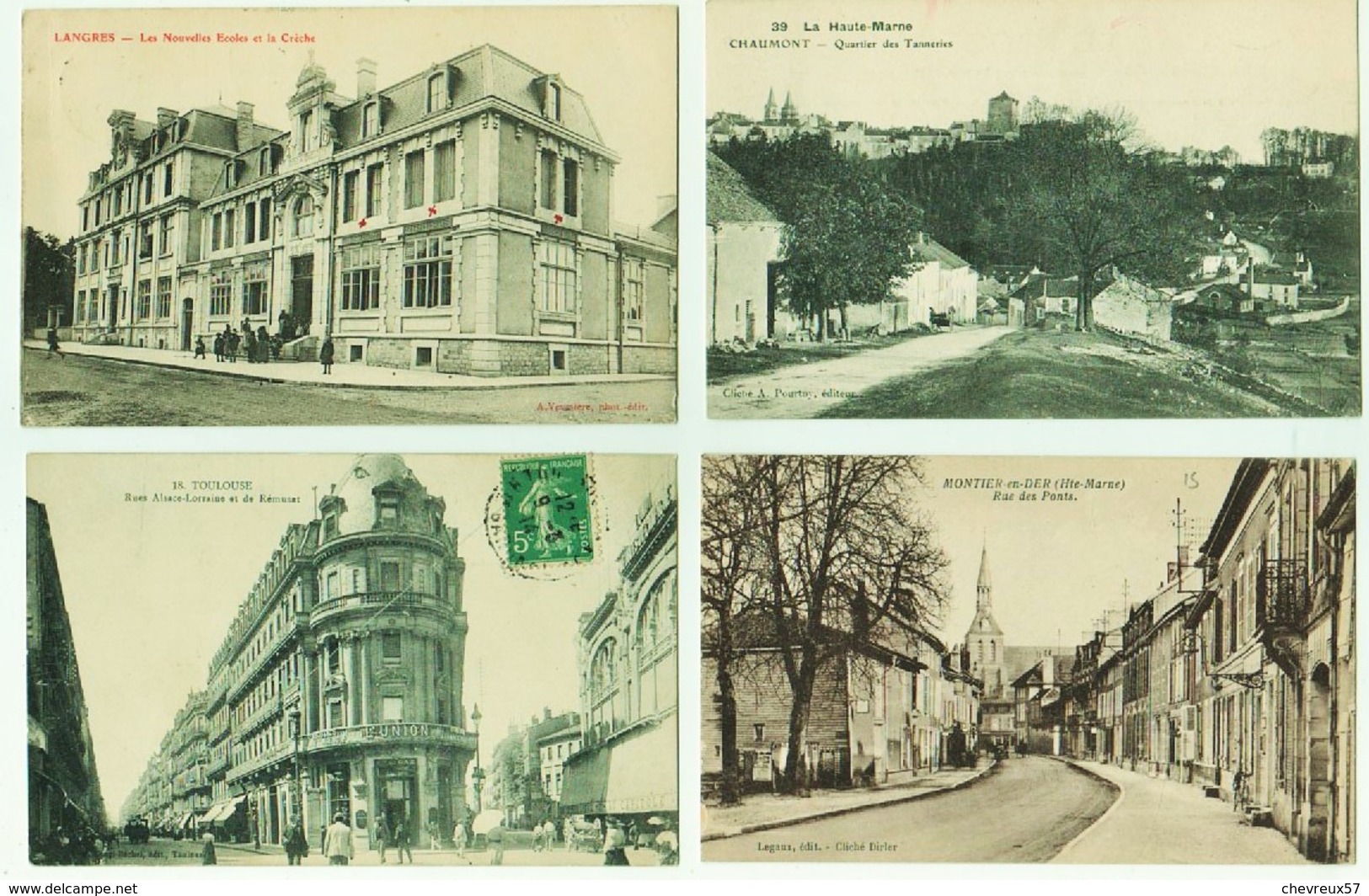 VILLES ET VILLAGES DE FRANCE- LOT 27 - joli lot de 35 cartes anciennes divers prix départ 1 €