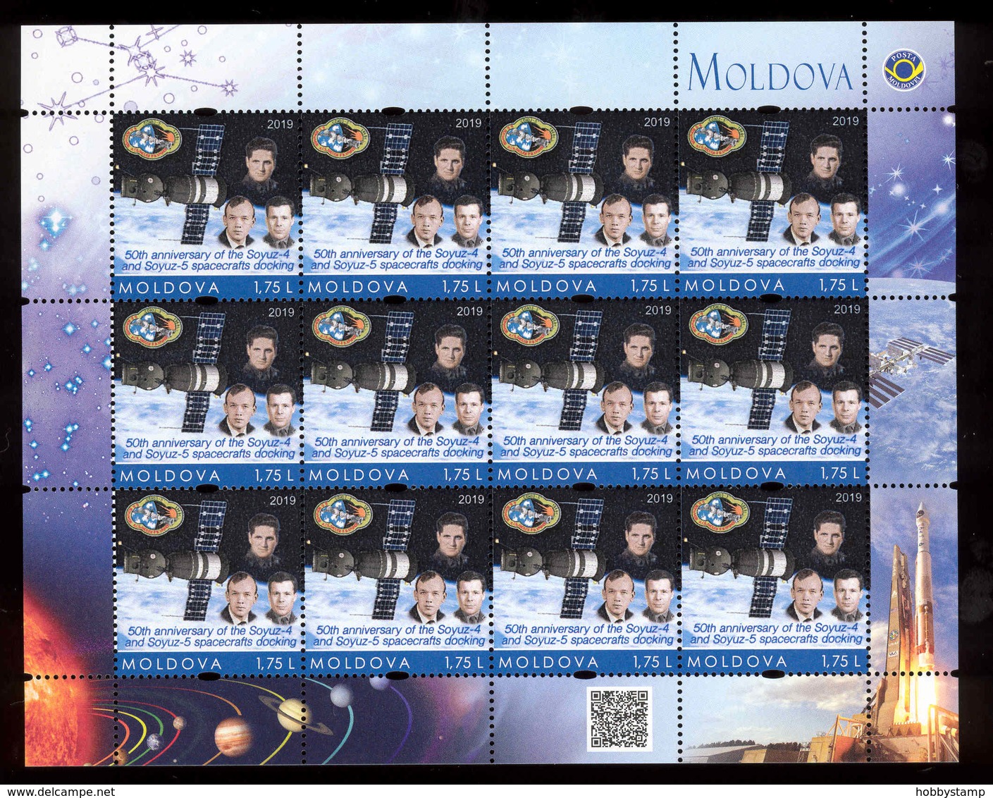 Moldova 2019 Space 50 Anniversary Of The First Space Docking 2Sheetlets** MNH  Personalized Stamps - Moldavia