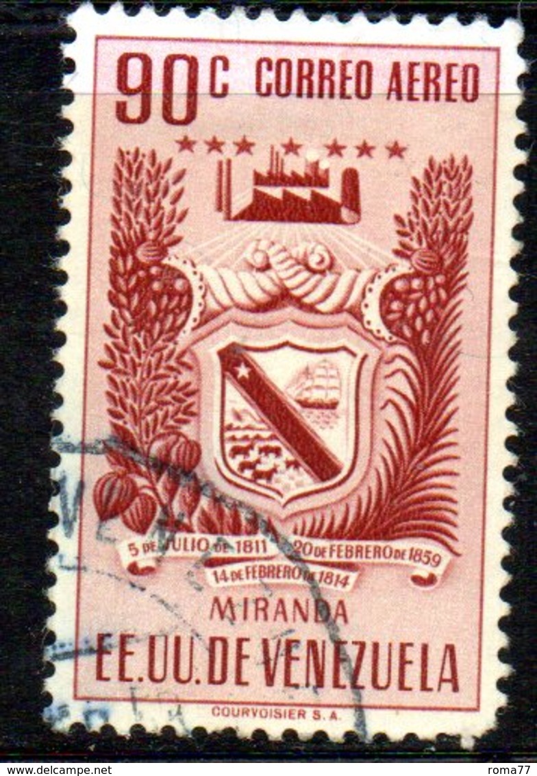 CI1304 - VENEZUELA 1952, Posta Aerea Yvert  N. 417  Usato . MIRANDA - Venezuela