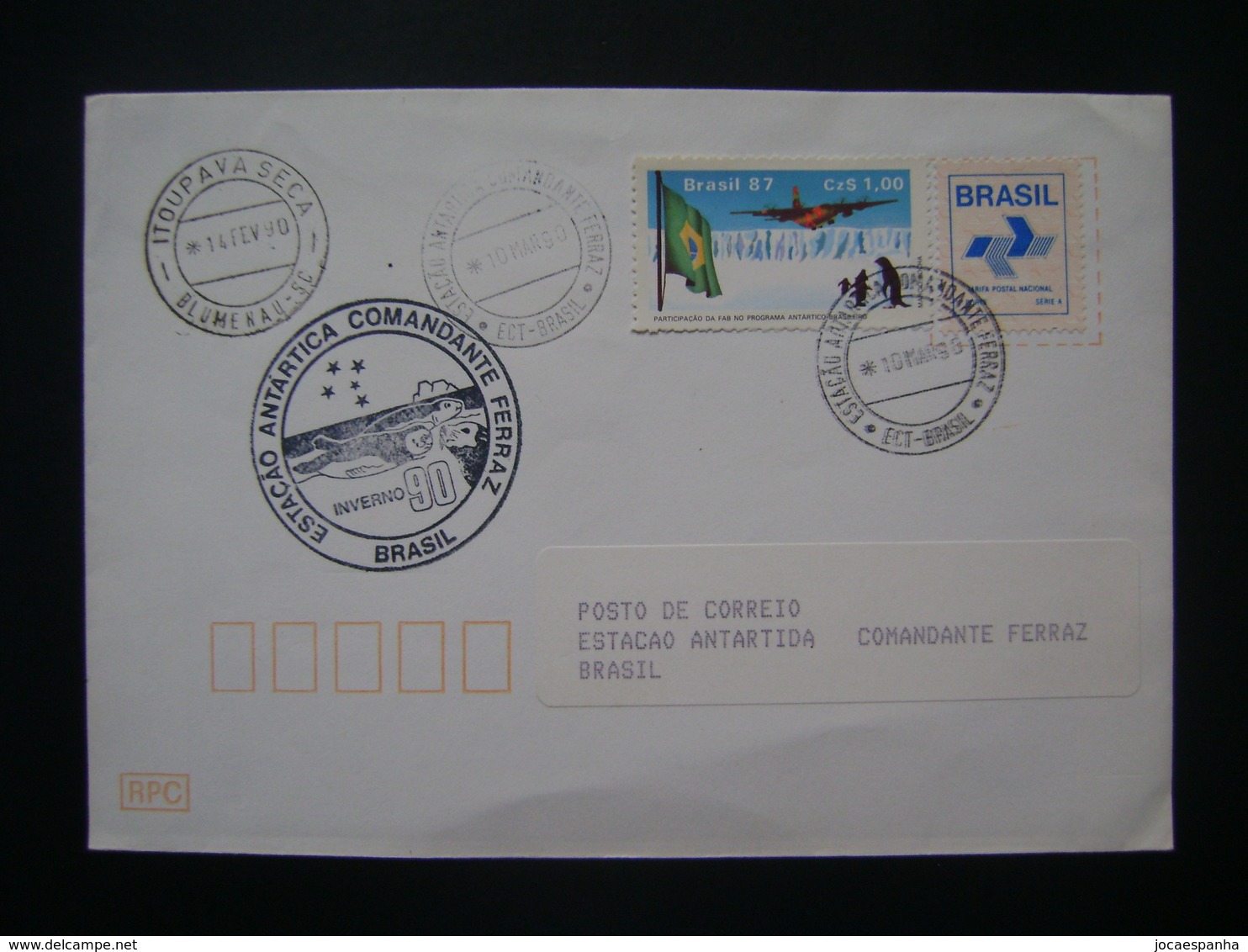 BRAZIL - ENVELOPE SUBMITTED BASED ON ANTARTIDA AND RELEASED ON 10/03/90 - Behoud Van De Poolgebieden En Gletsjers