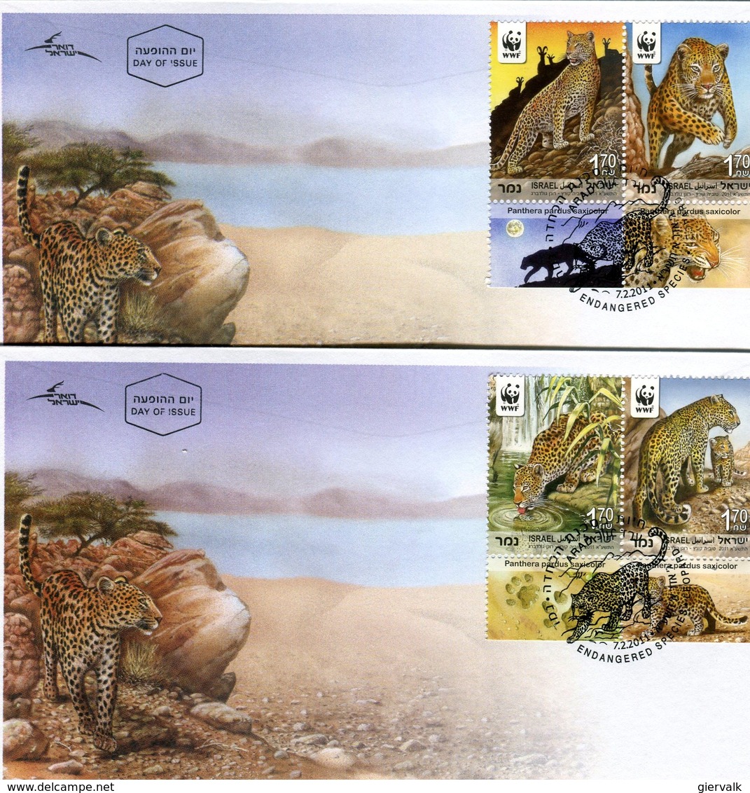 ISRAEL 2011 WWF With Leopards Local Issue - FDC