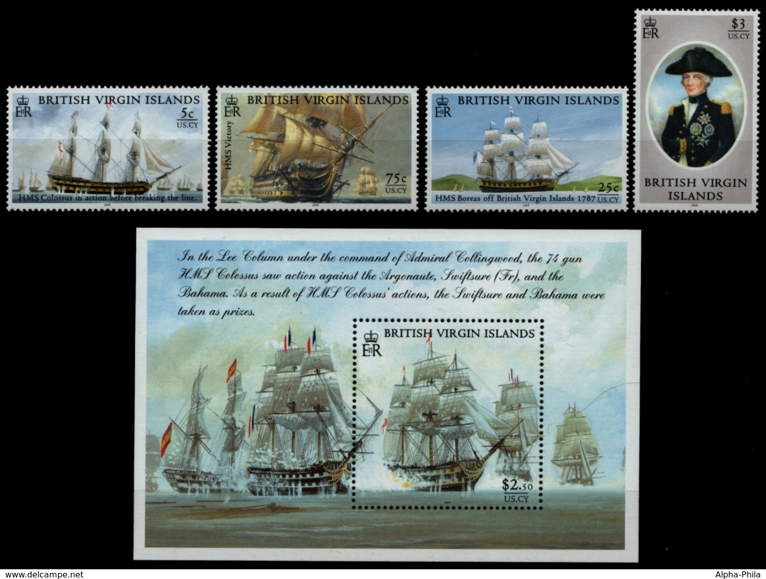 Jungferninseln 2005 - Mi-Nr. 1141-1144 & Block 110 ** - MNH - Schiffe / Ships - British Virgin Islands