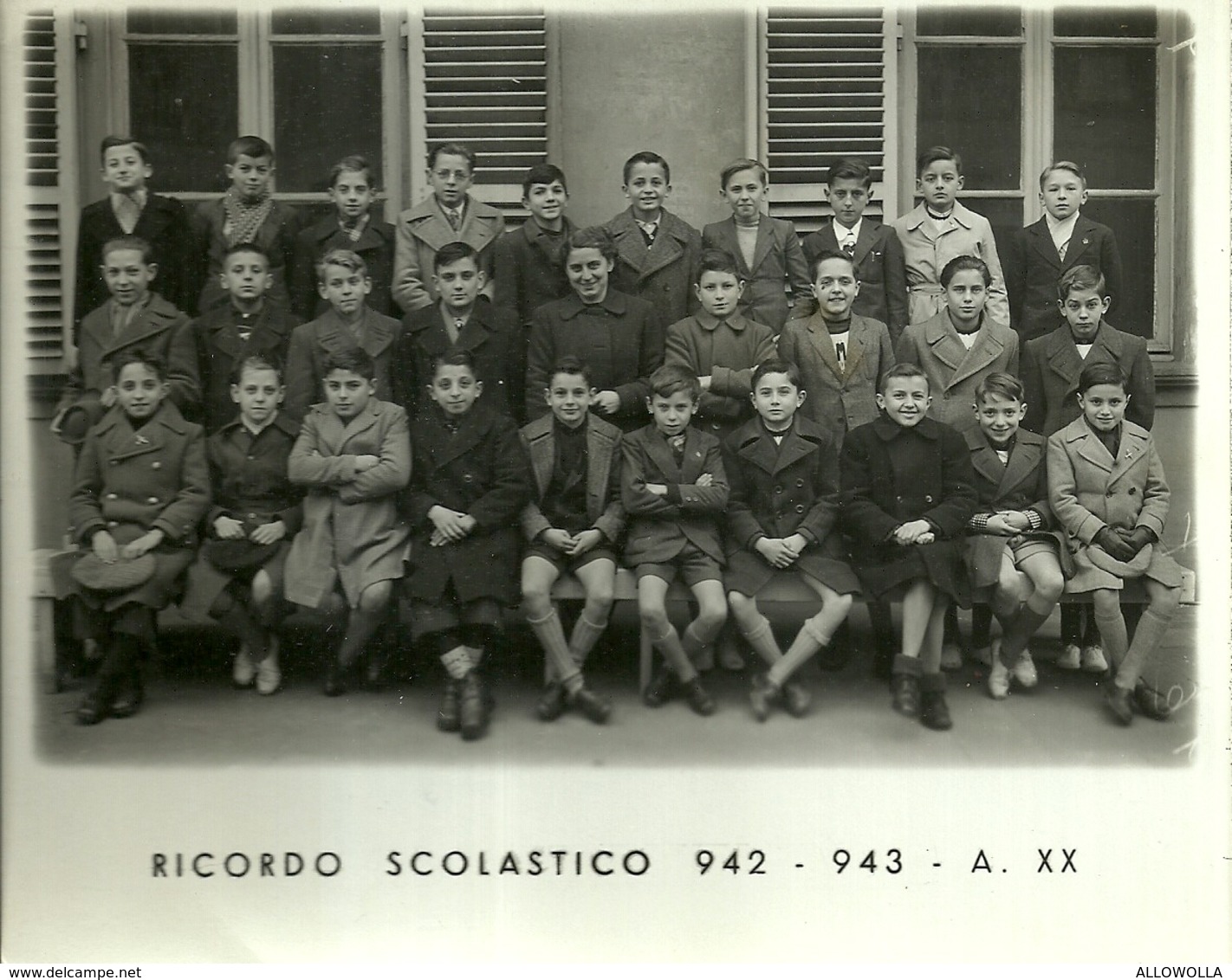 4001 "RICORDO SCOLASTICO 942-943-A. XX - LUOGO SCONOSCIUTO" FOTO ORIG. - Persone Anonimi