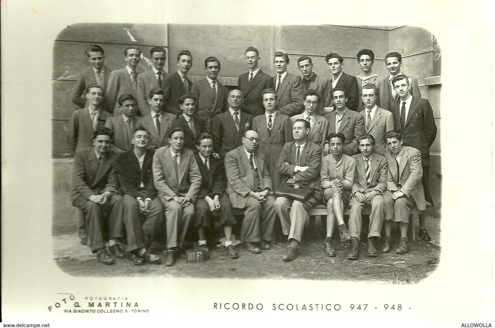 4004 "RICORDO SCOLASTICO 947-948 - LUOGO SCONOSCIUTO" FOTO ORIG.-FOTO G. MARTINA-TORINO - Persone Identificate