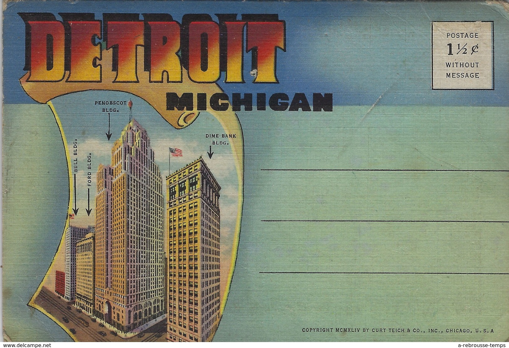 A Voir-1944-DETROIT Recueil 18 Vues By Curt Teich - Detroit