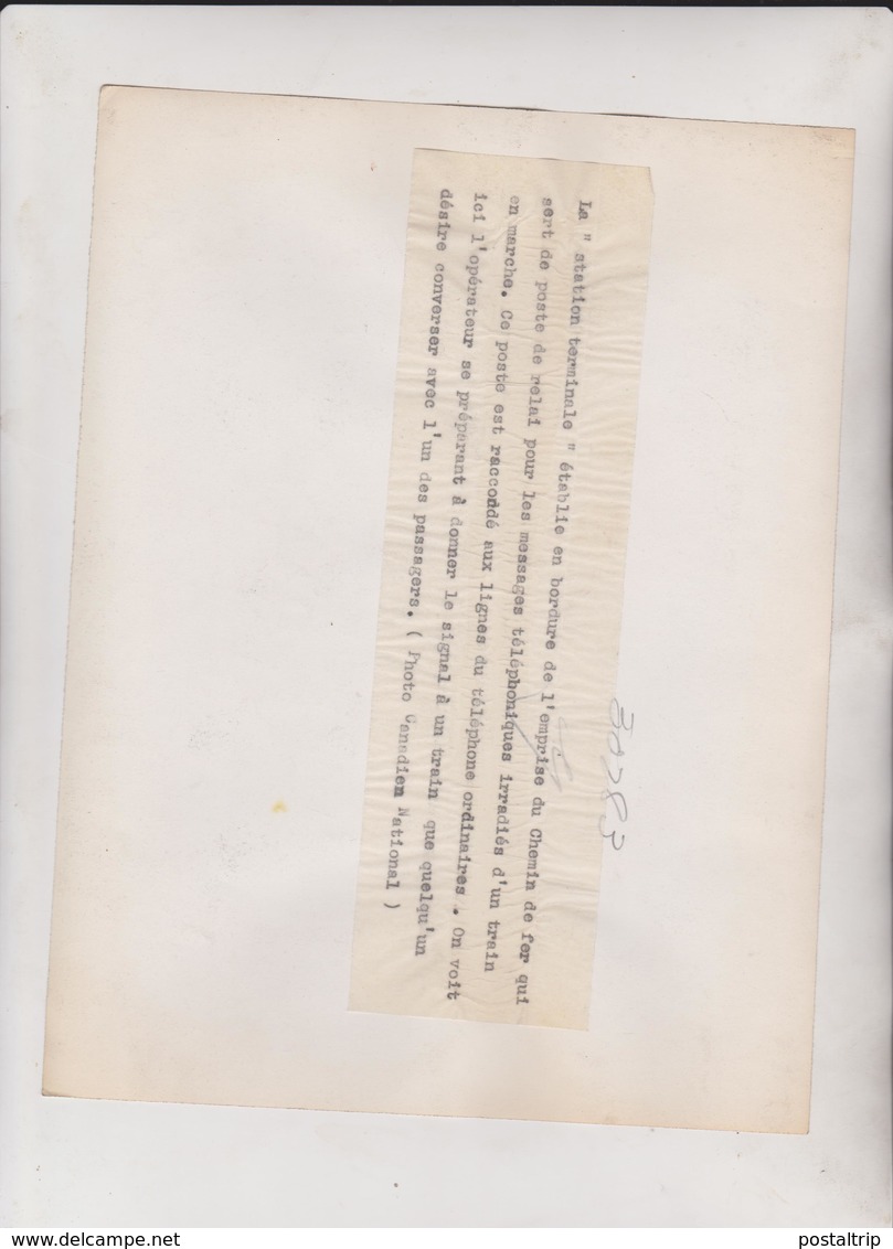 Station Terminale Chemin De Fer Message Téléphoniques Train En Marche  Canada  24*18 CM Fonds Victor FORBIN 1864-1947 - Trenes