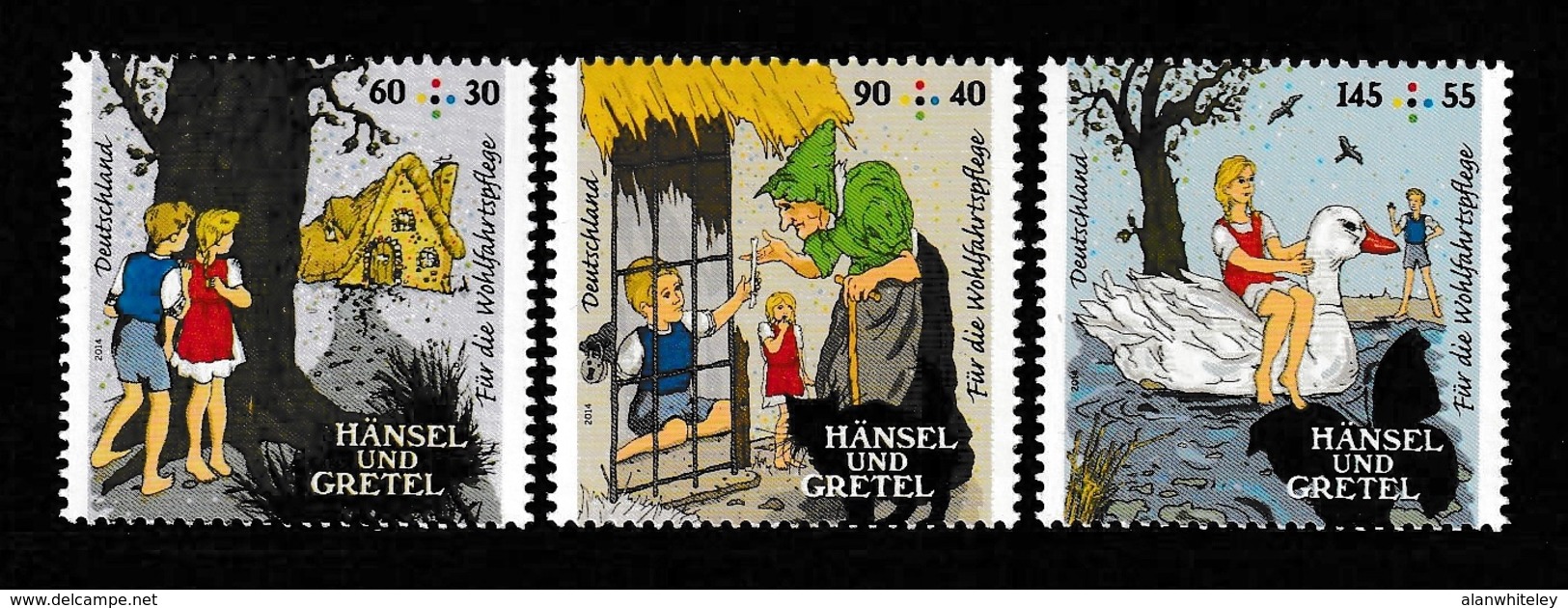 GERMANY 2014 Welfare Stamps/Hansel & Gretel: Set Of 3 Stamps UM/MNH - Nuevos