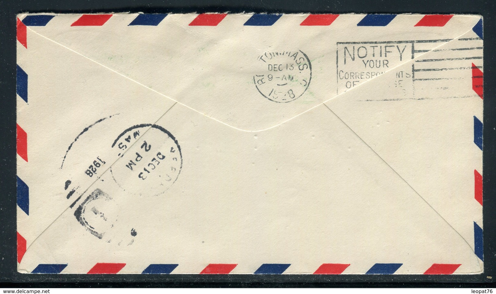 Etats Unis - Enveloppe De Washington Pour Needham En 1928 , Oblitération Verte " Aéronautiic Conférence "-  Réf M71 - Poststempel