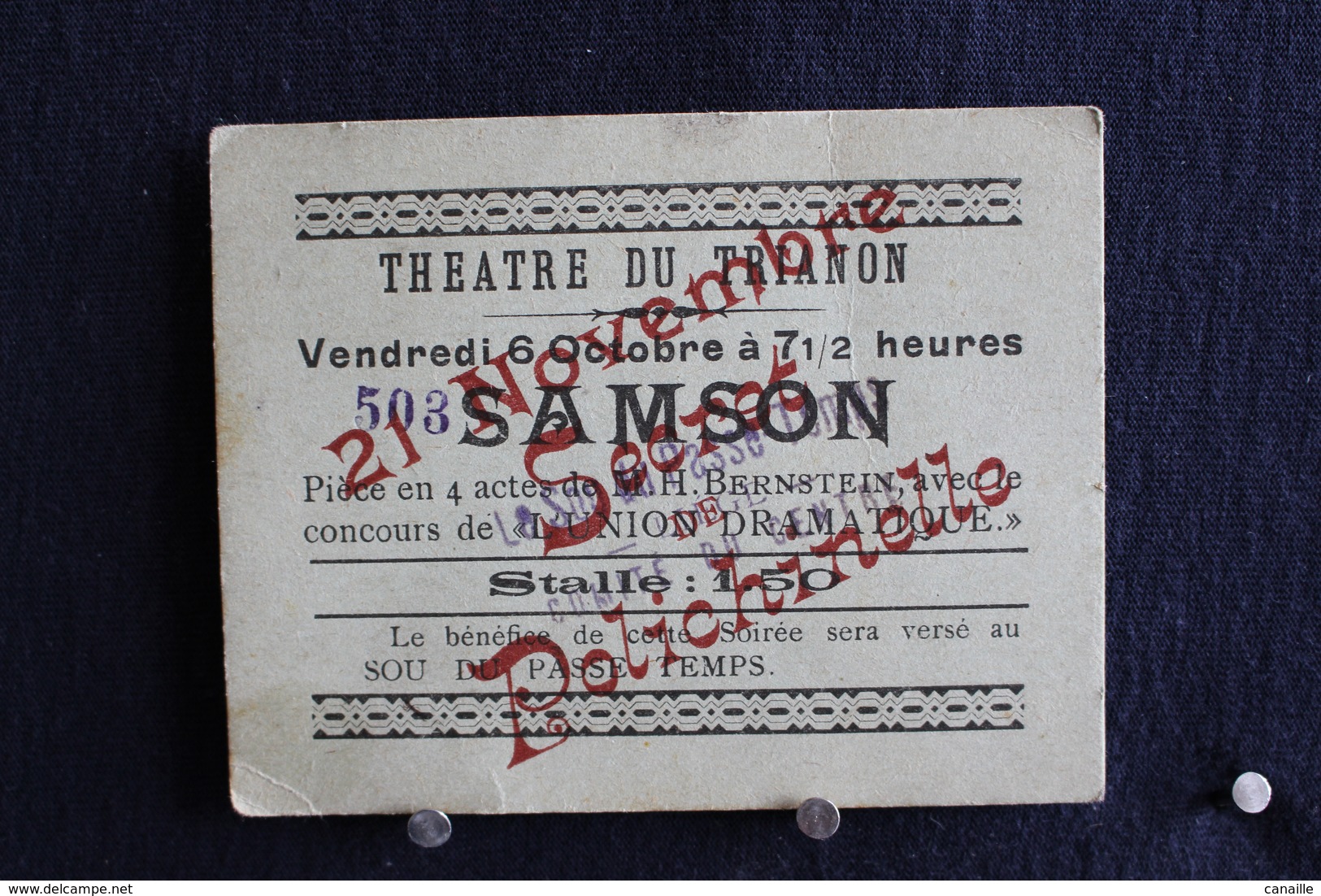 F-110 / Ticket D'entrée - Théatre Du Trianon   - Royale Liégoise  Section S'athlétisme / Emis Pour La Saison En 1917 - Toegangskaarten