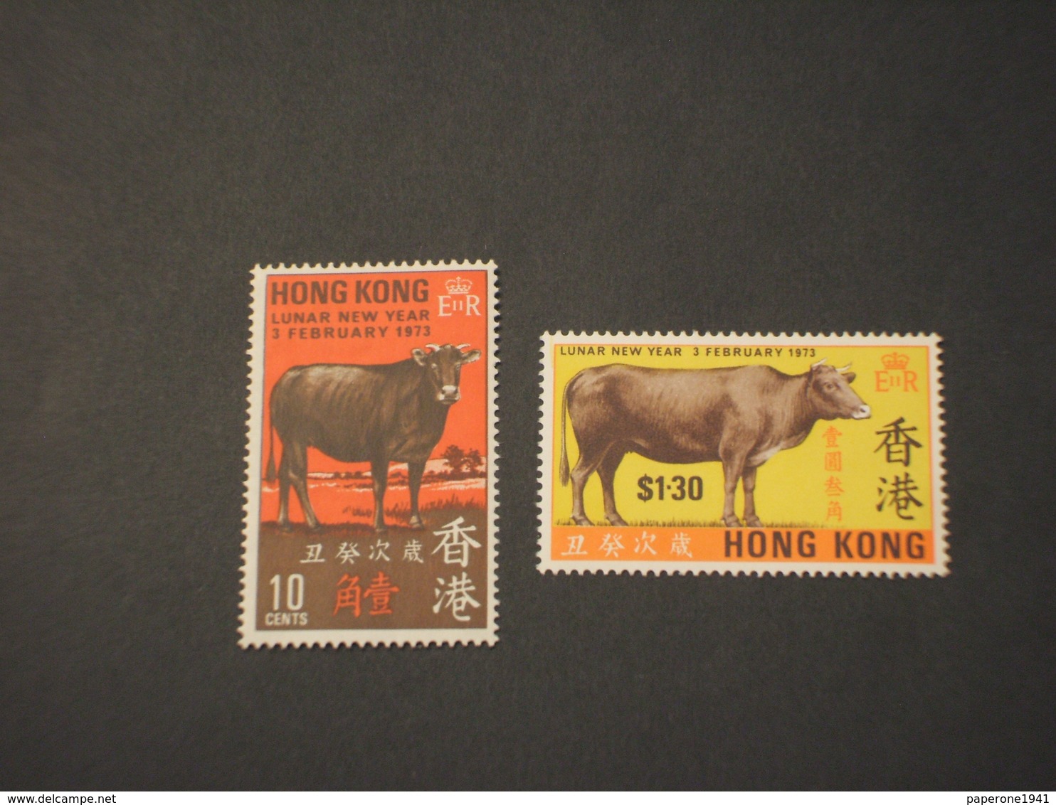 HONG KONG - 1973 BOVINI 2  VALORI - NUOVI(++) - Unused Stamps