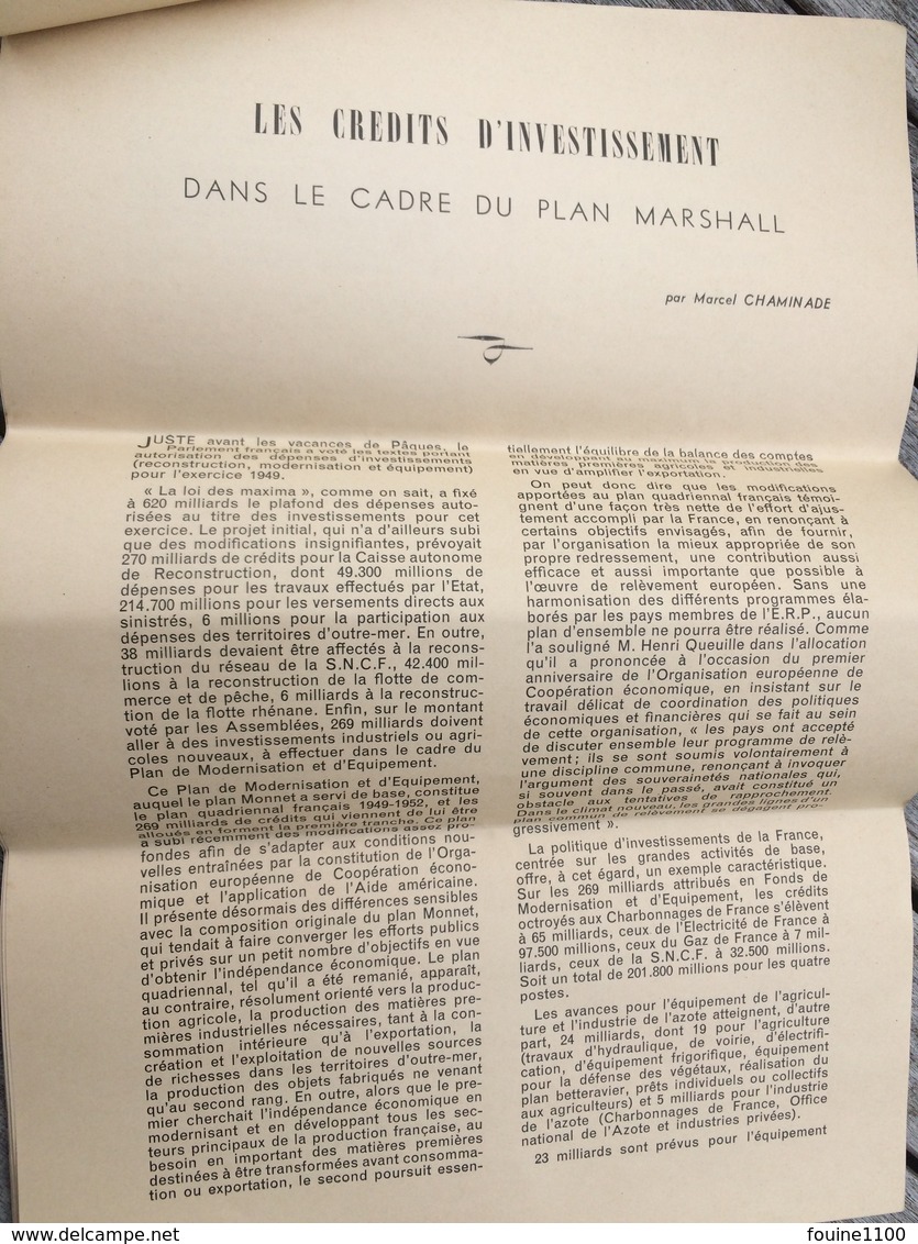 L'aide Américaine à La France Plan Marshall Usine Tracteur Agricole Phosphates Khouribga Coton à Fgih Ben Salah - Autres & Non Classés