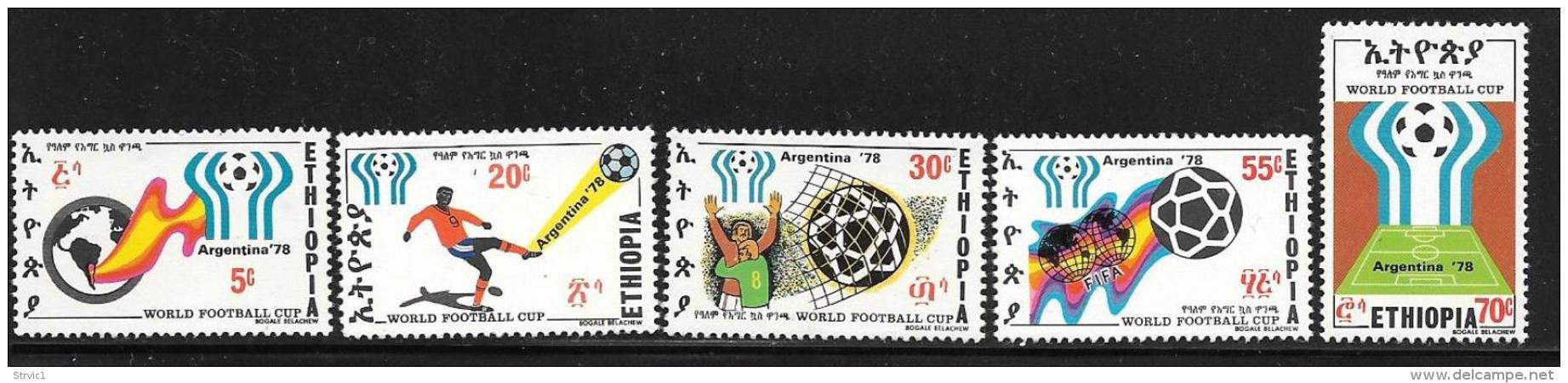 Ethiopia, Scott # 884-8 MNH World Cup Soccer, 1978 - Ethiopia