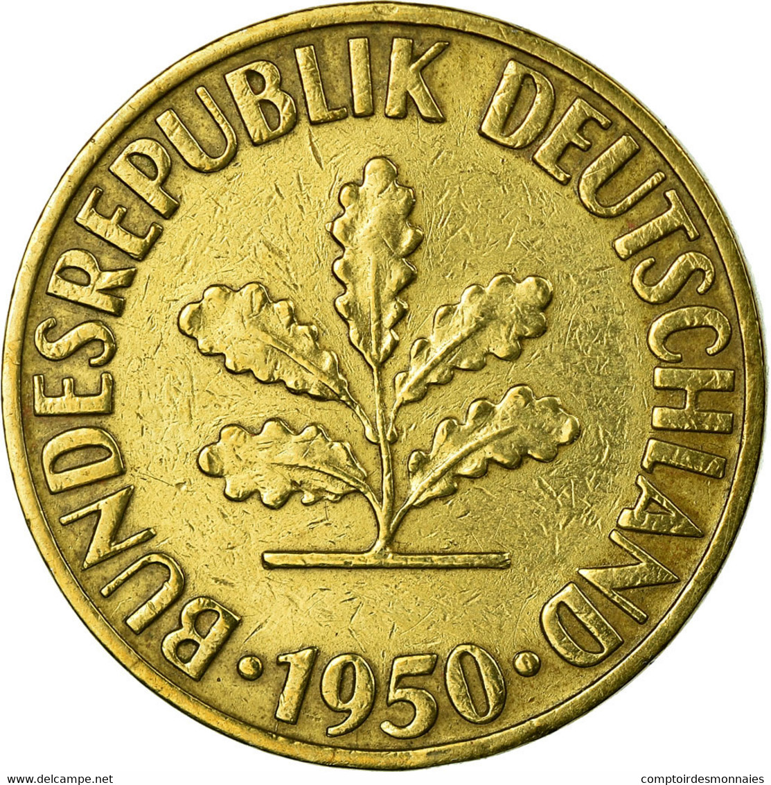Monnaie, République Fédérale Allemande, 10 Pfennig, 1950, Stuttgart, SUP - 10 Pfennig