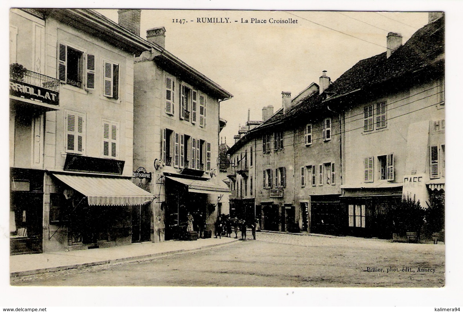 SAVOIE / RUMILLY  /  LA  PLACE  CROISOLLET  ( Boucherie Chevaline Et Magasin De Photographie ) /  Edit. PITTIER  N° 1147 - Rumilly