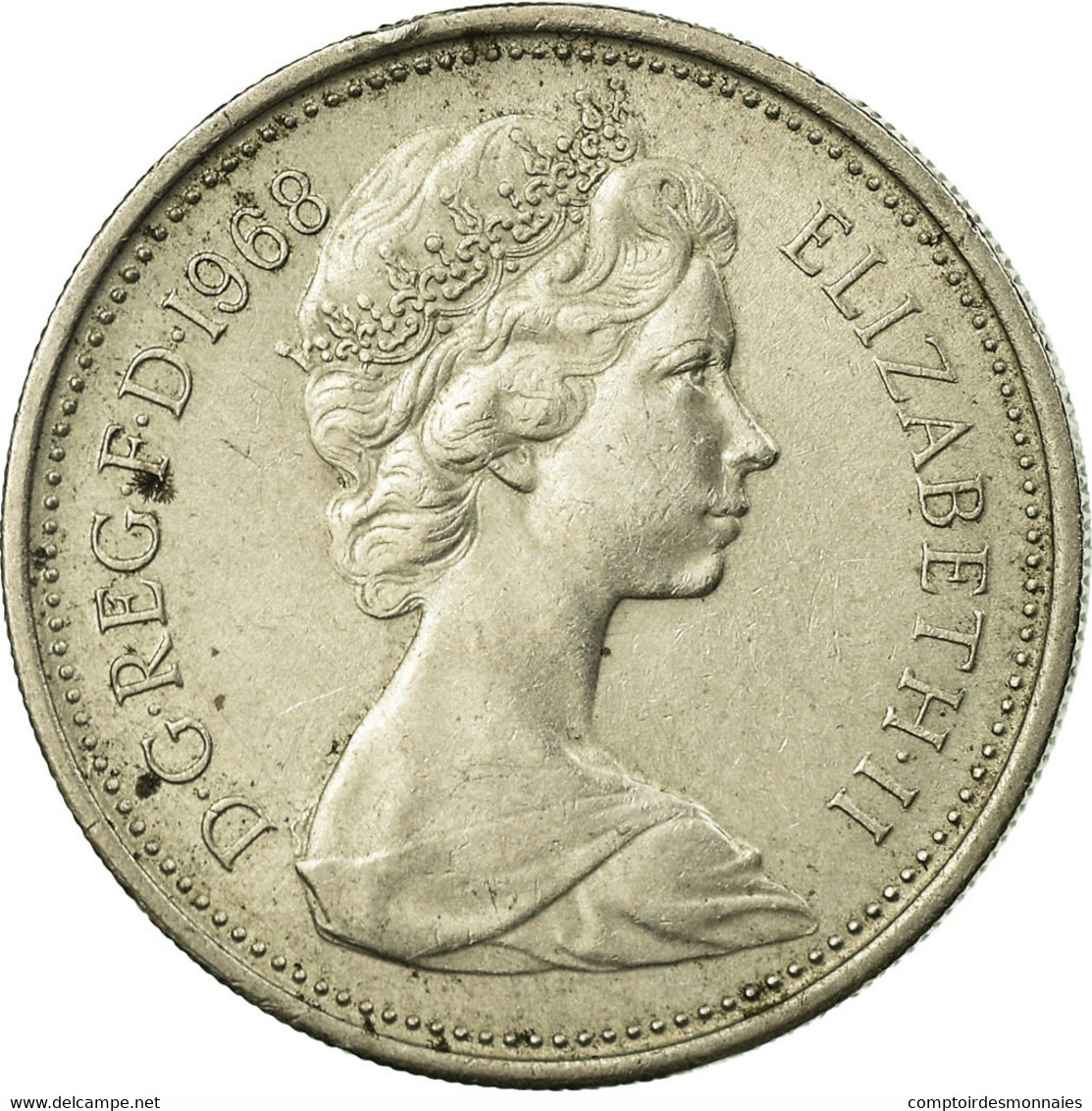 Monnaie, Grande-Bretagne, Elizabeth II, 5 New Pence, 1968, TTB, Copper-nickel - 5 Pence & 5 New Pence