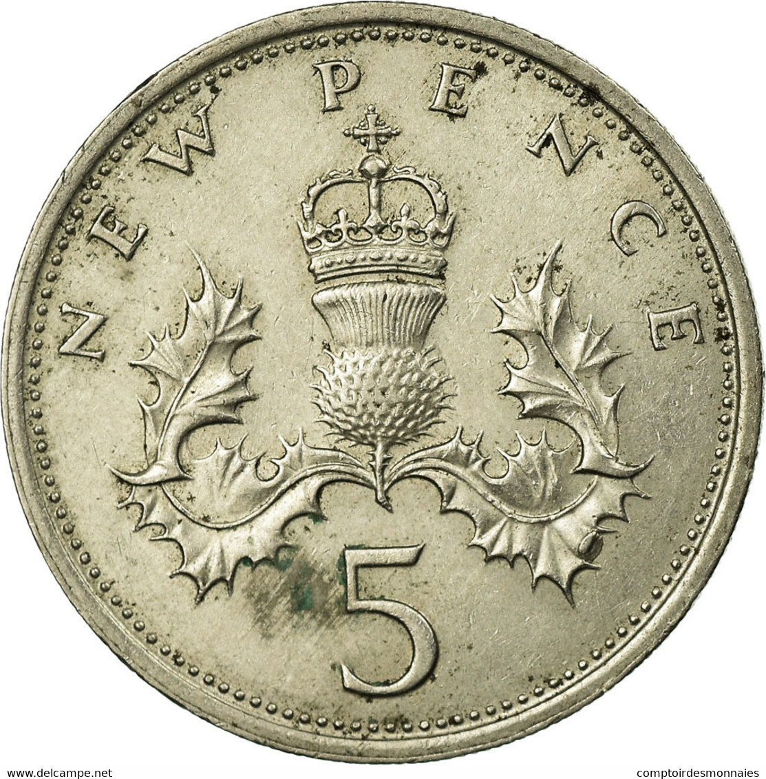 Monnaie, Grande-Bretagne, Elizabeth II, 5 New Pence, 1968, TTB, Copper-nickel - 5 Pence & 5 New Pence