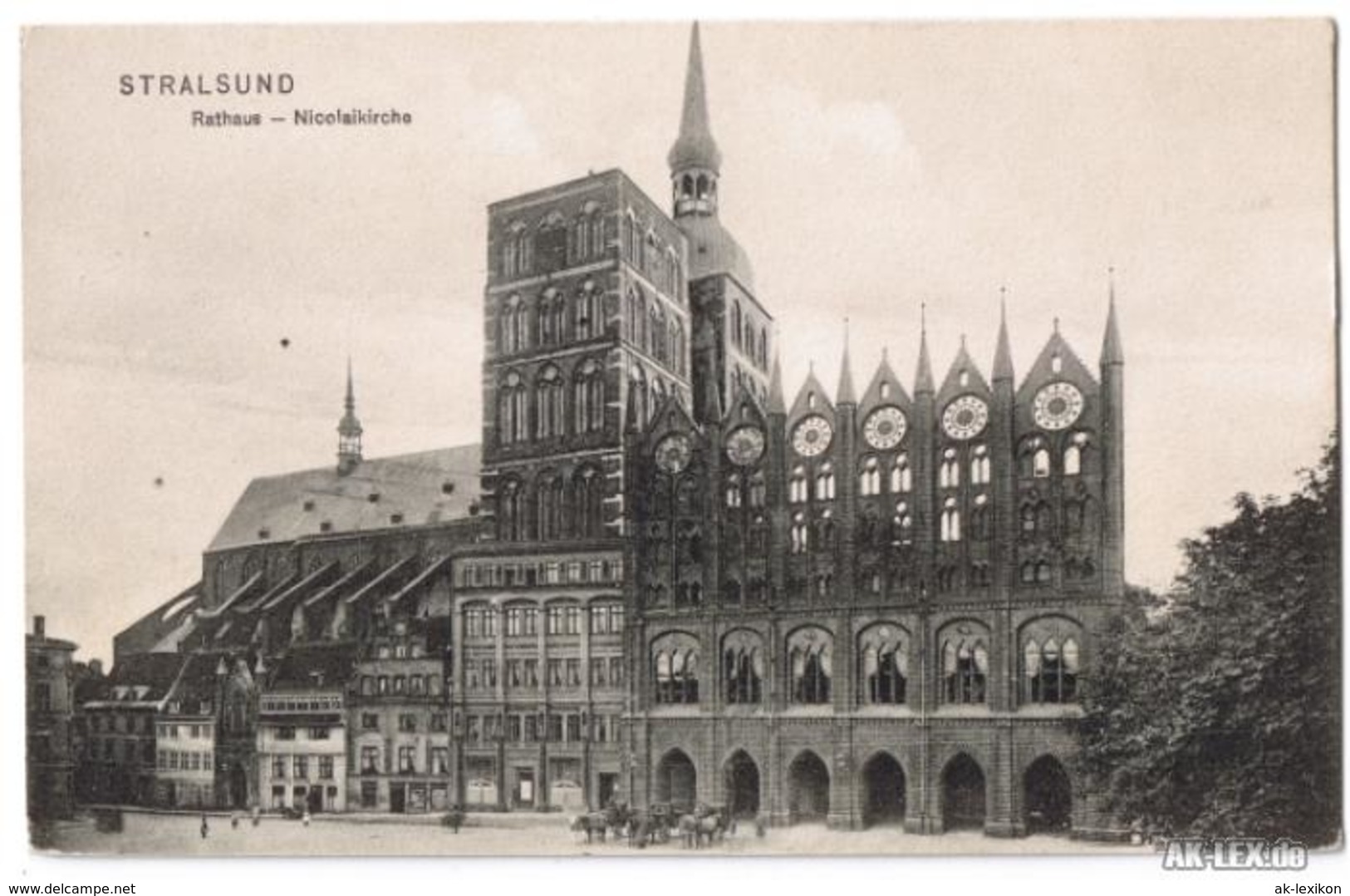 Ansichtskarte Stralsund Rathaus Mit Nicolaikirche 1908 - Stralsund