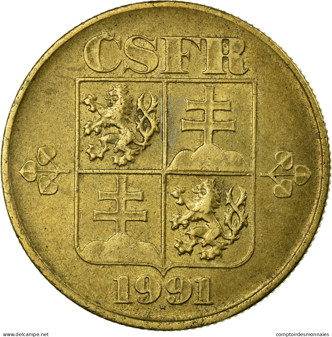 Monnaie, Tchécoslovaquie, Koruna, 1991, TB+, Copper-Aluminum, KM:151 - Tchécoslovaquie