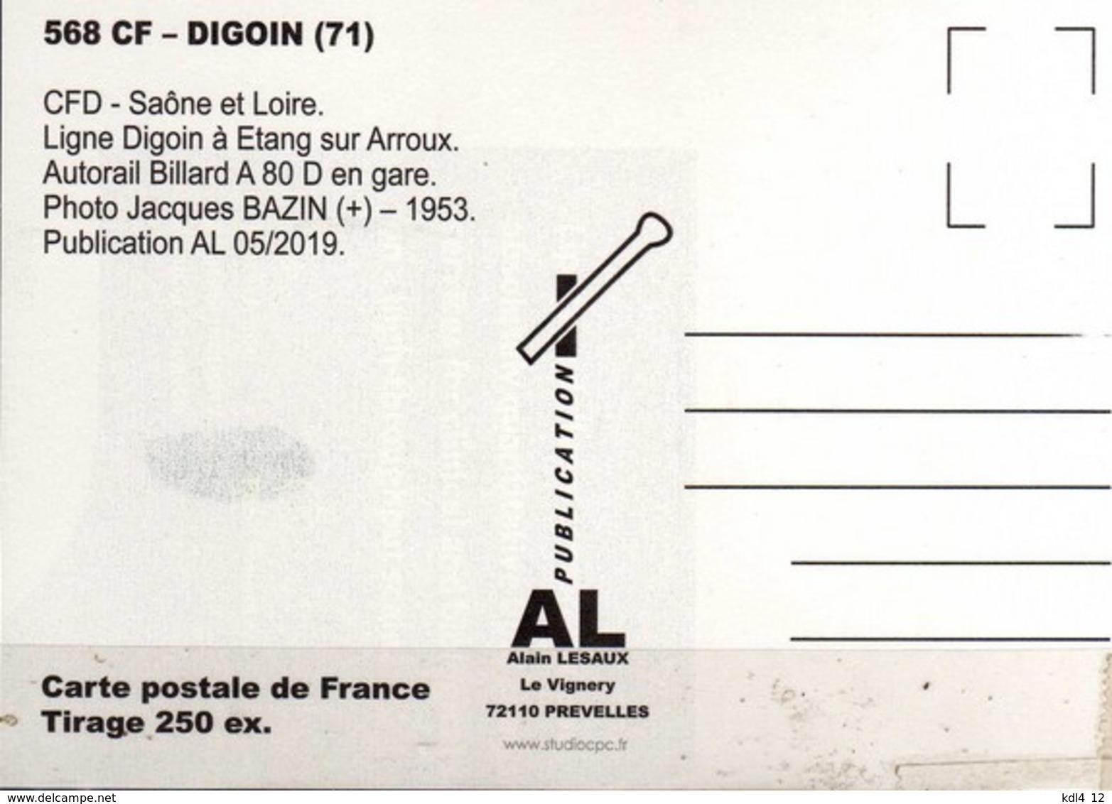 AL 568 - Autorail Billard A 80 D En Gare - DIGOUIN - Saône Et Loire - CFD - Digoin