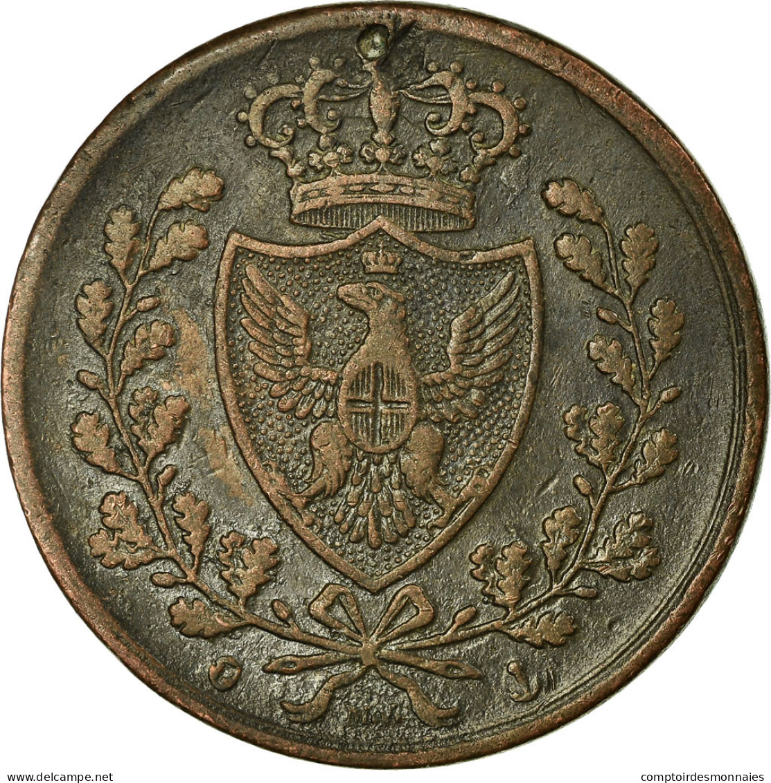 Monnaie, États Italiens, SARDINIA, Carlo Felice, 5 Centesimi, 1826, Torino - Italian Piedmont-Sardinia-Savoie