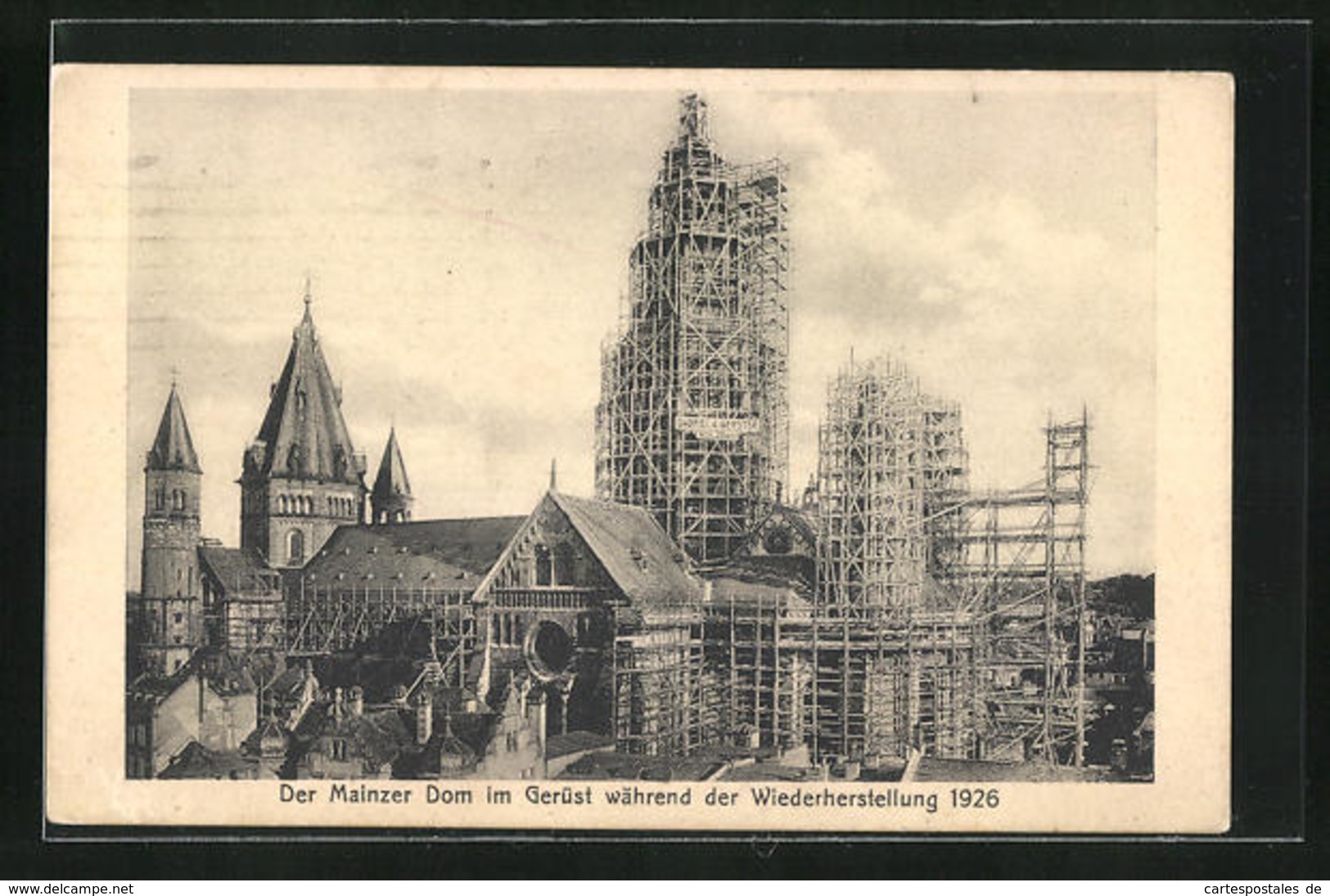 AK Mainz, Mainzer Dom Im Gerüst Während Der Wiederherstellung 1926 - Mainz