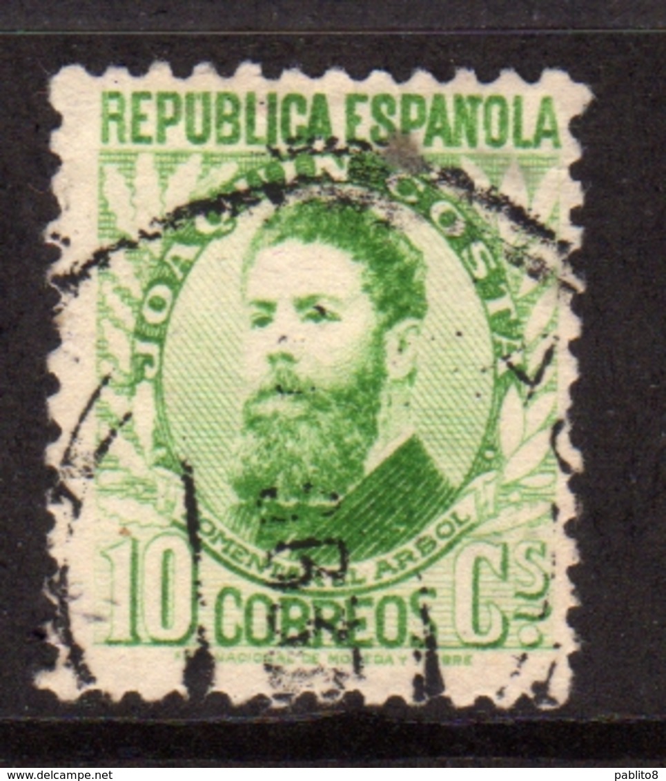 SPAIN ESPAÑA SPAGNA 1931 1932 JOAQUIN COSTA CENT. 10c USATO USED OBLITERE' - Oblitérés