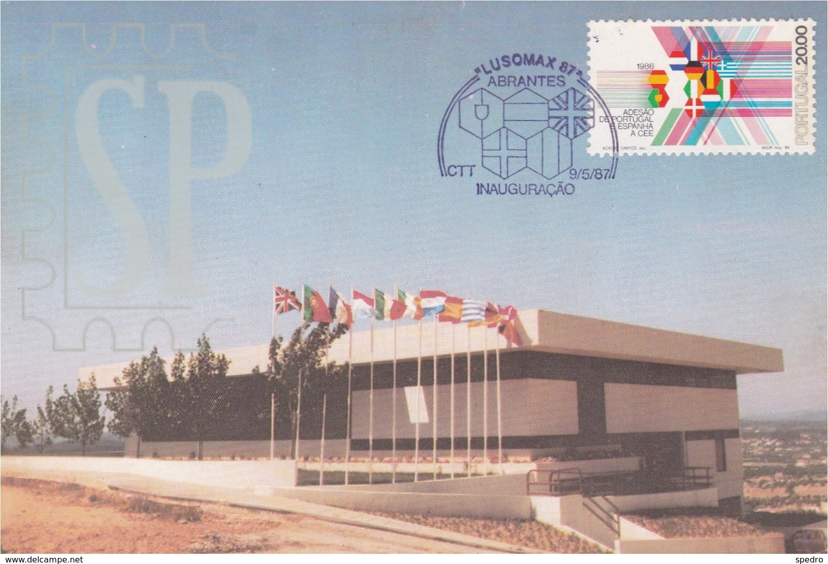 Postal Máximo Lusomax 87 Abrantes Portugal 1987 Maximum Maxicard Maximo CEE Adesão Europa Export Import Comércio - Sonstige & Ohne Zuordnung