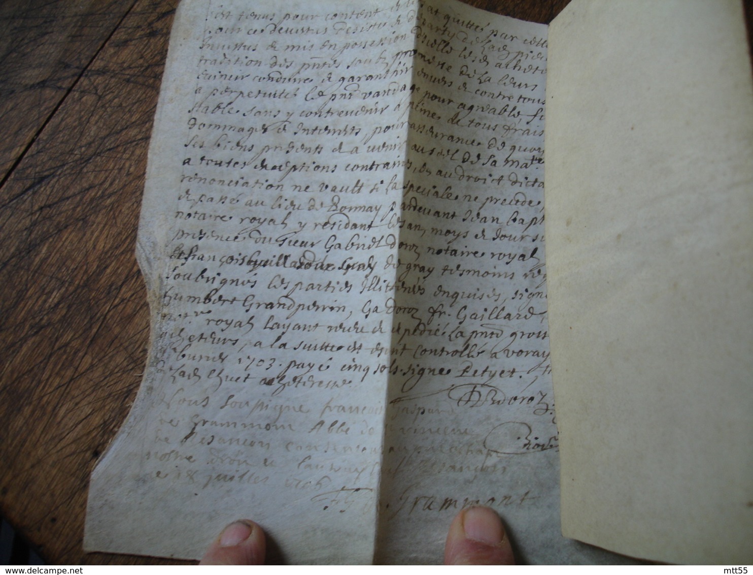 Parchemin  1703 Voray Acte De Vente Notarie - Historical Documents