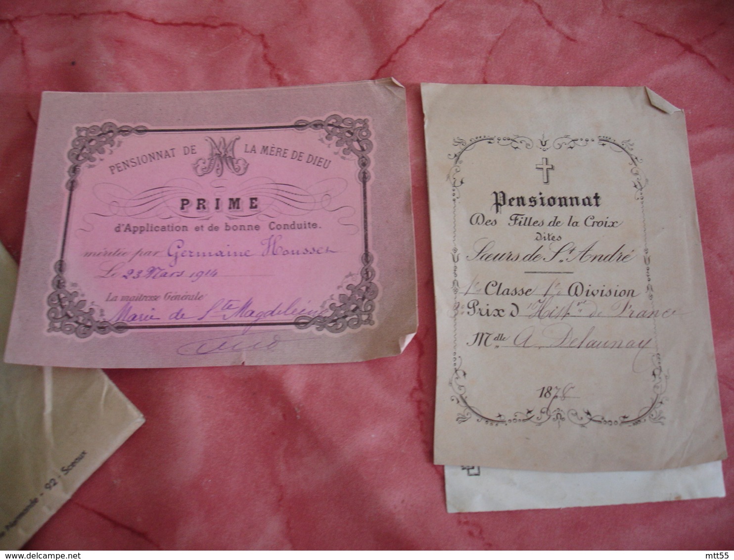 Lot De 7 Billet Satisfaction  Accessit 1874 A 1914 Voir Photo - Diploma & School Reports