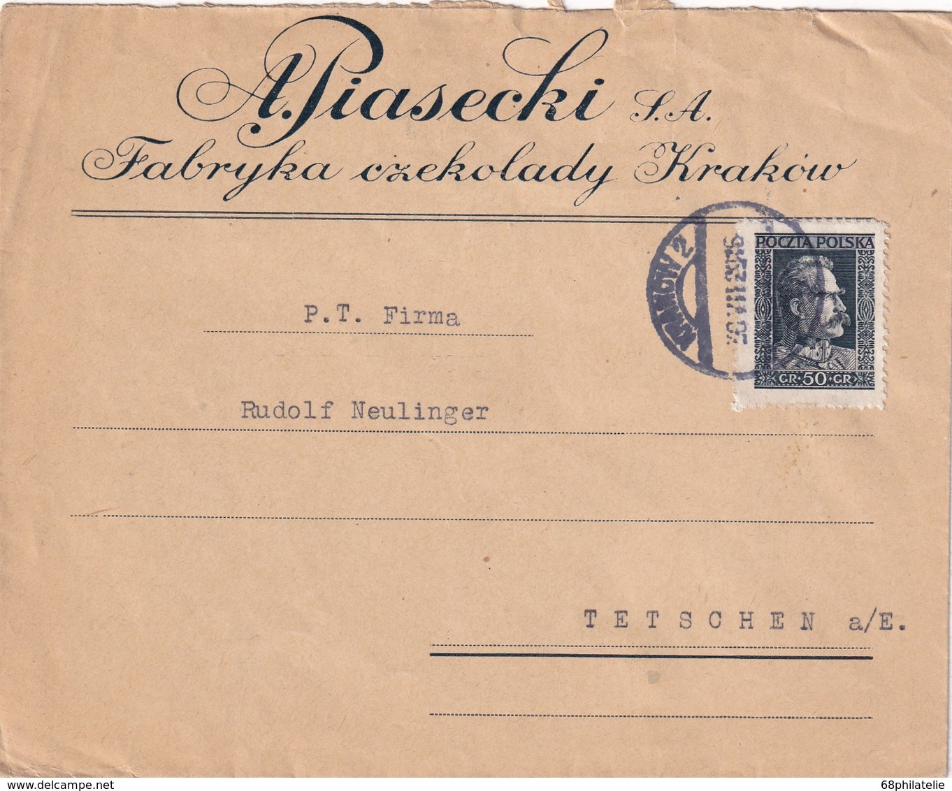 POLOGNE 1929 LETTRE DE KRAKOW - Covers & Documents