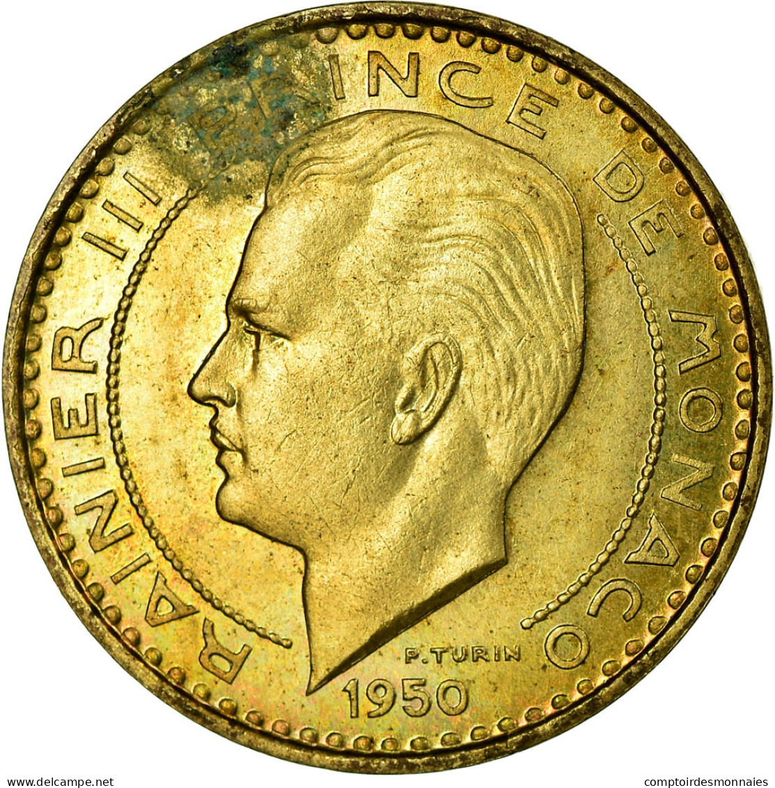 Monnaie, Monaco, 10 Francs, 1950, SUP, Cupro-Aluminium, Gadoury:139, KM:E24 - 1949-1956 Oude Frank