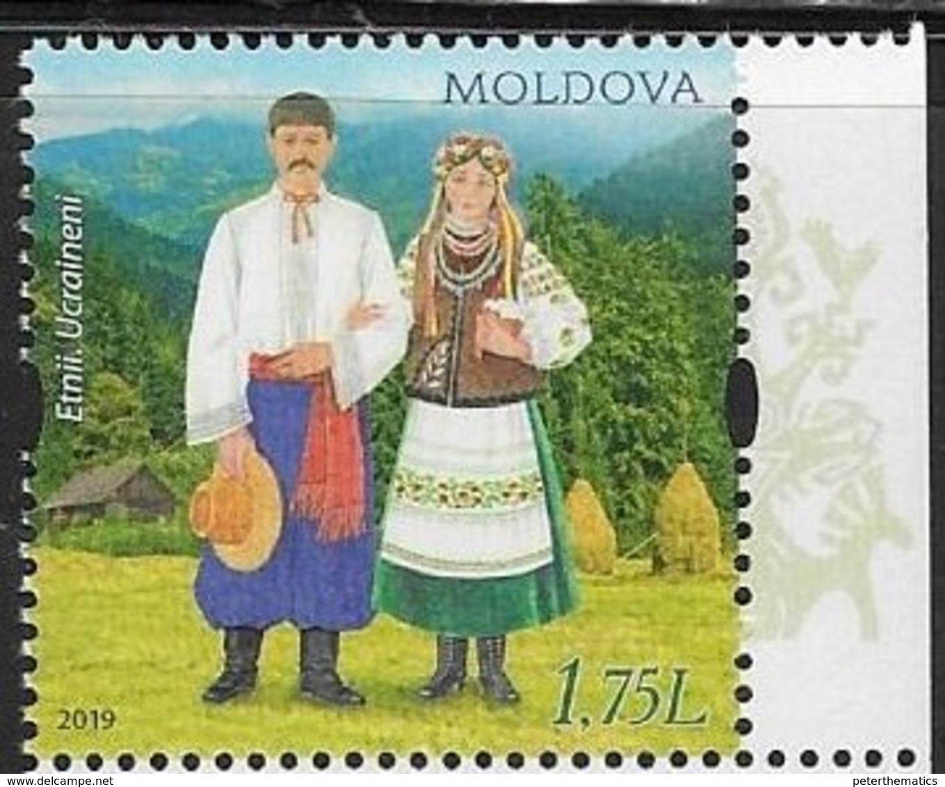 MOLDOVA , 2019, MNH, UKRAINIANS, TRADITIONAL COSTUMES, MOUNTAINS,1v - Costumes