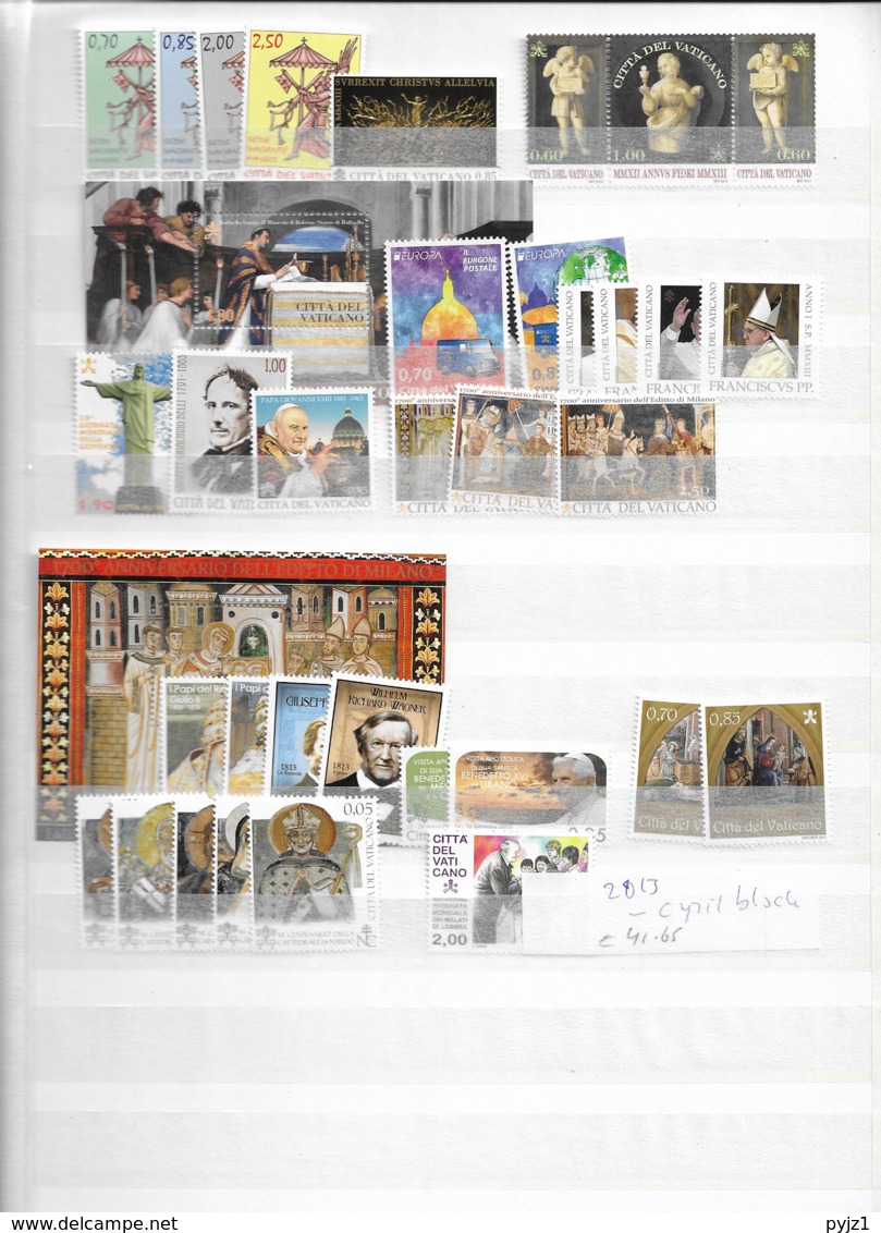 2013 MNH Vaticano, Year Collection, Almost Complete, Postfris** - Annate Complete