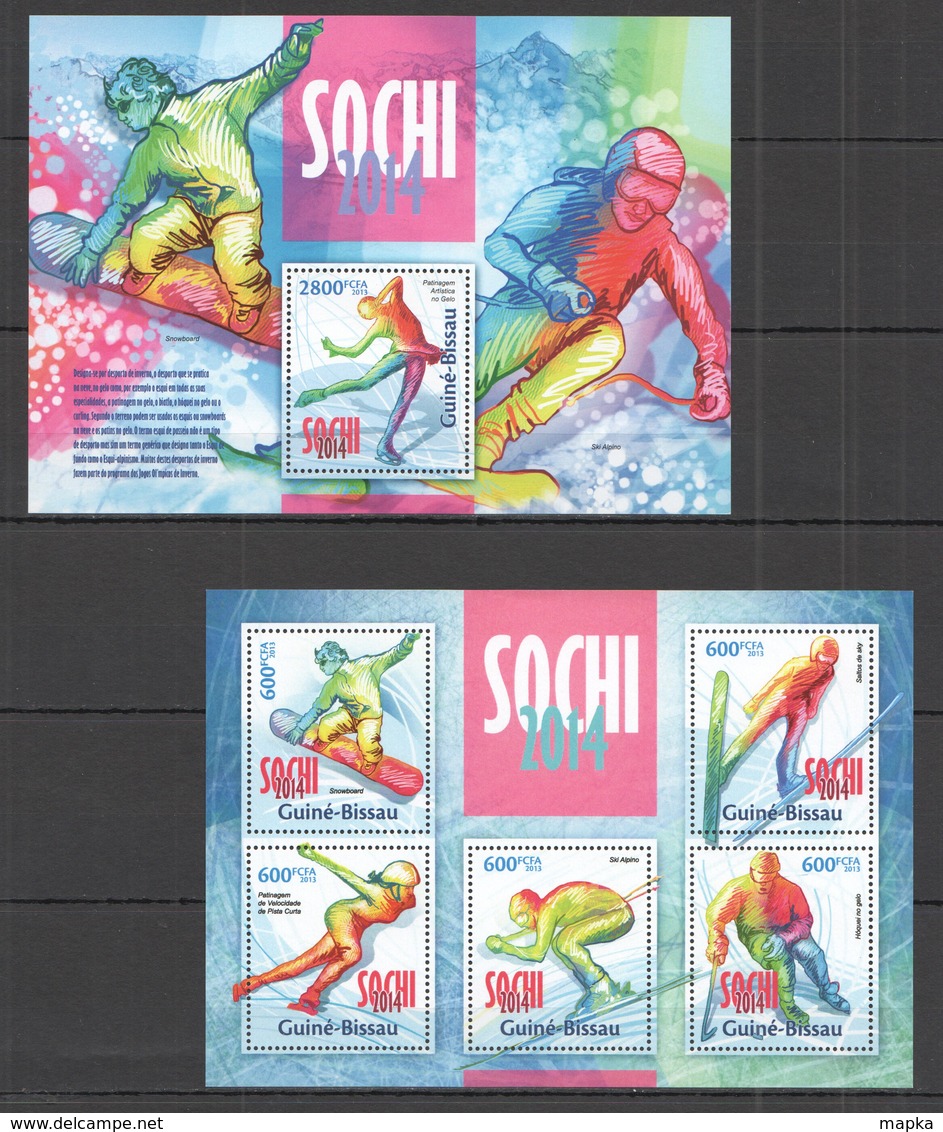 ST1227 2013 GUINE GUINEA-BISSAU SPORT WINTER OLYMPIC GAMES SOCHI 2014 KB+BL MNH - Inverno 2014: Sotchi