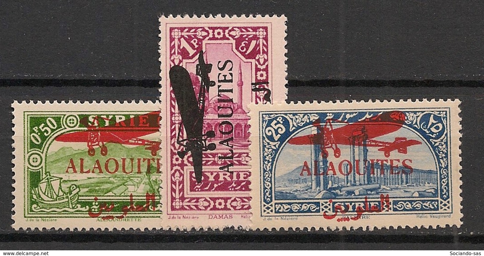 Alaouites - 1929 - Poste Aérienne PA N°Yv. 14 à 16 - Série Complète - Neuf * / MH VF - Neufs