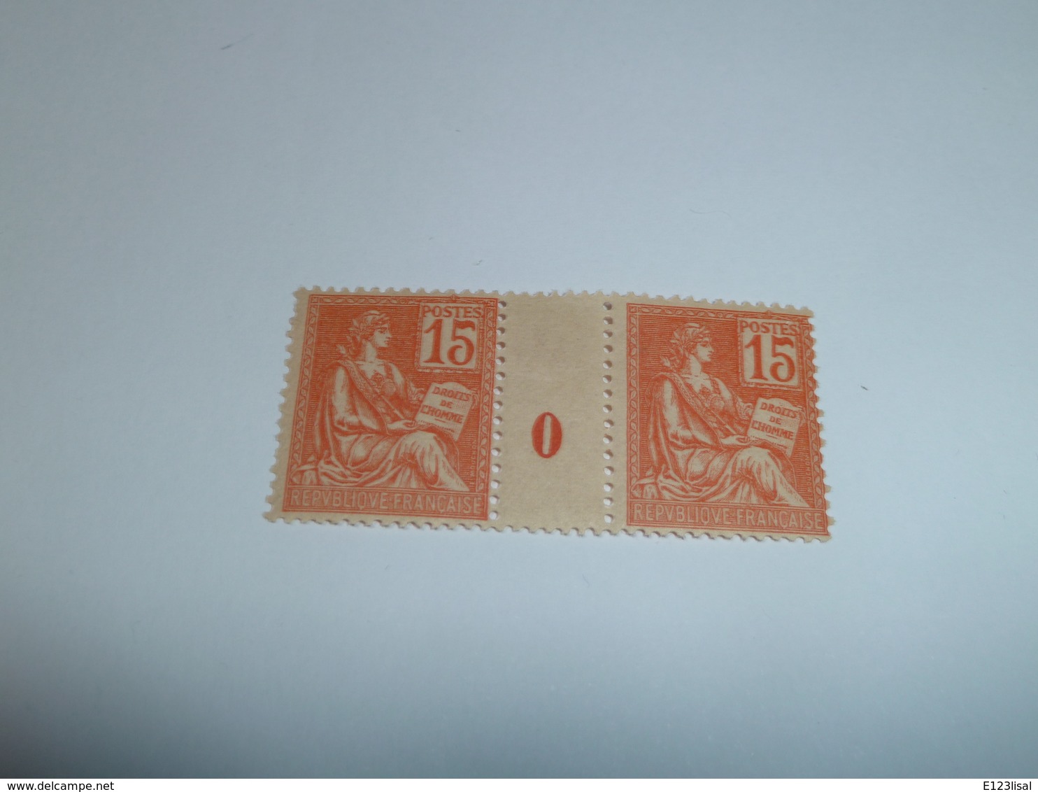 Millésime TYPE MOUCHON ; 15c   ORANGE YT N° 117  Millésime 0 - 1900-02 Mouchon